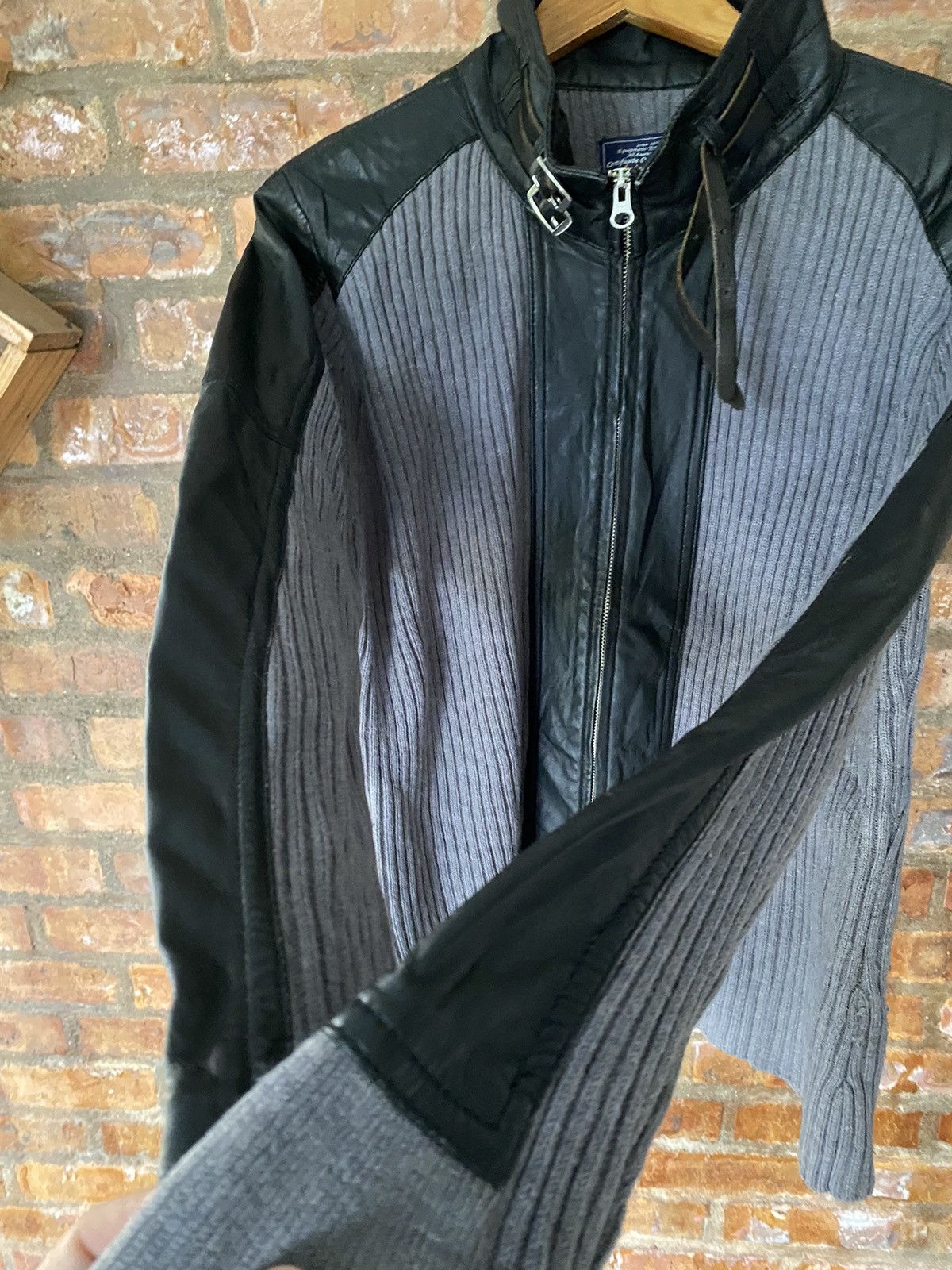 Sheepskin Leather and knit jacket