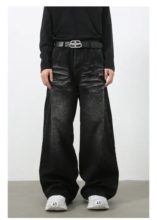 Japanese Brand × Jean American high street patchwork men's washed distressed jeans Size US 32 / EU 48 - 1 Thumbnail
