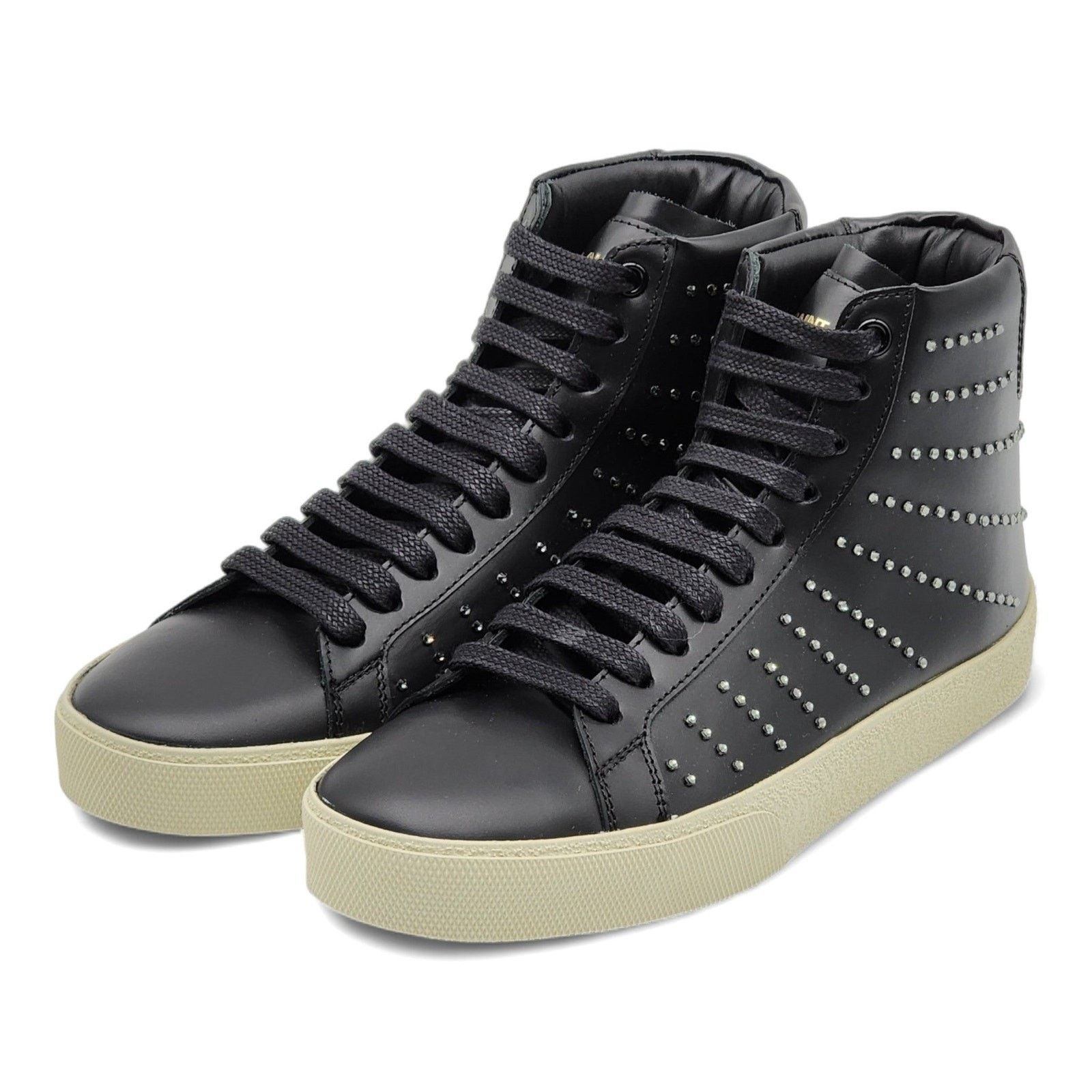 Saint Laurent Paris Court Hi Top Women's Sneakers Black EU 36.5 US 6.5 - NWB Size US 6.5 / IT 36.5 - 1 Thumbnail
