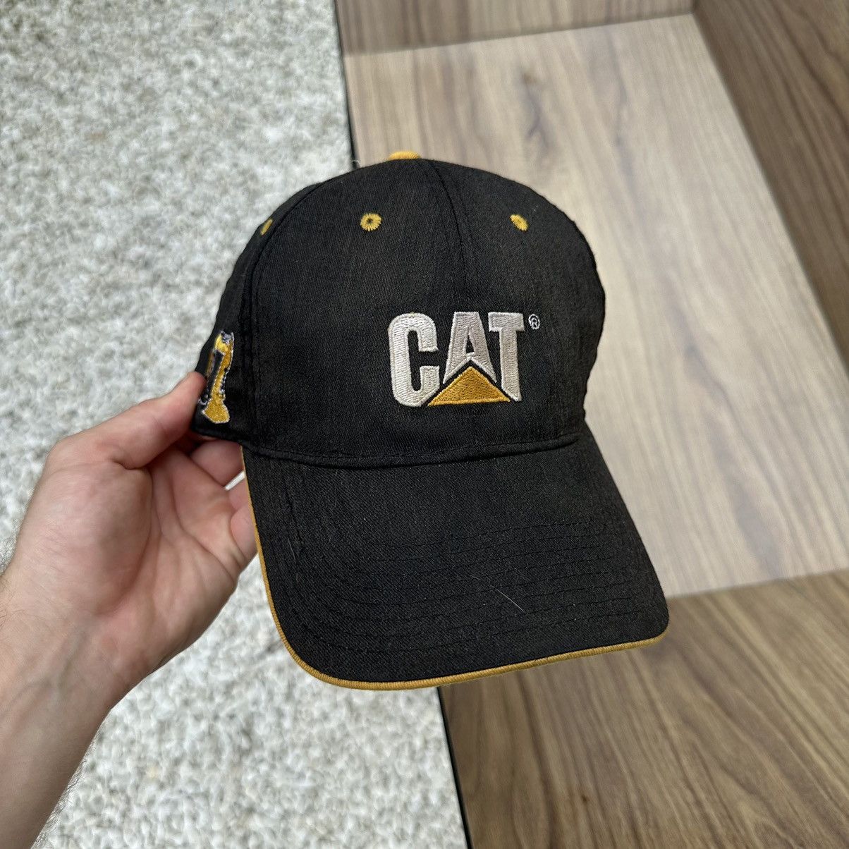 Caterpillar × Vintage Vintage Caterpillar Cap Work Wear Hat Y2K Trashed 00s USA Size ONE SIZE - 4 Thumbnail