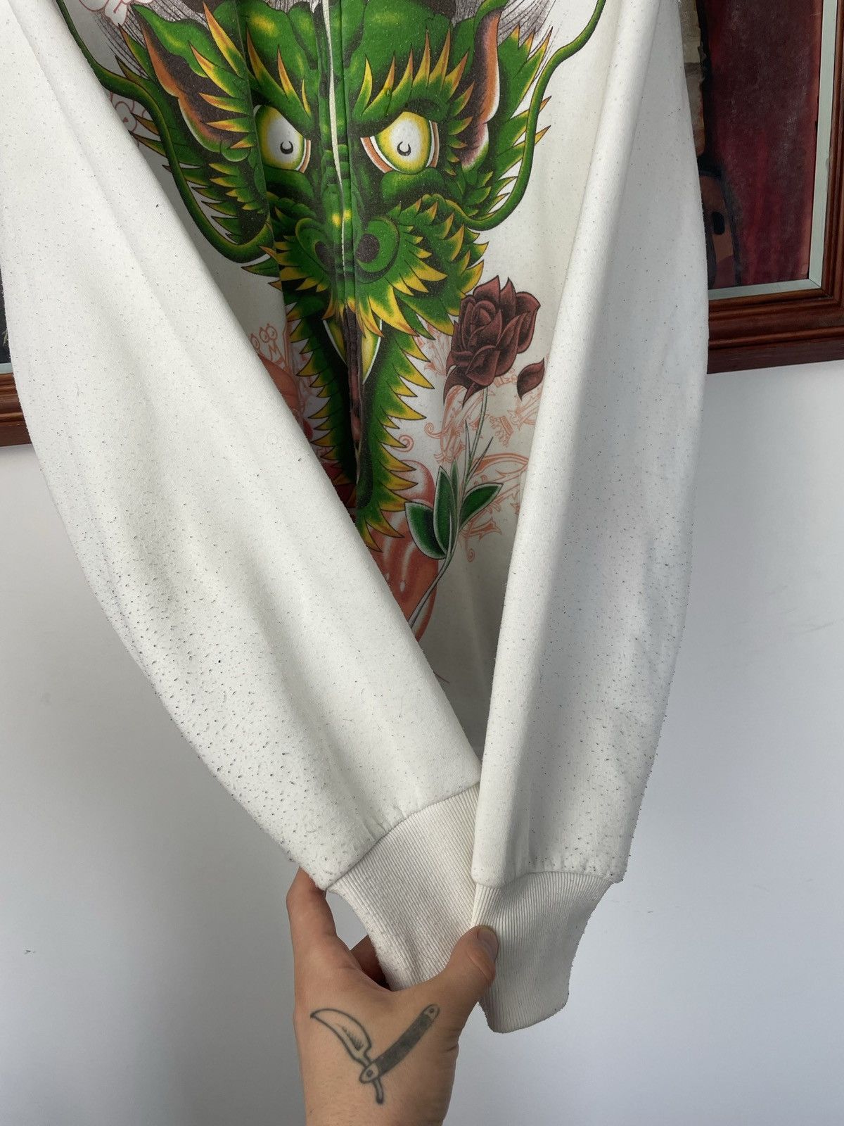 Vintage Drip Zip Hoodie Like Really Point Ed Hardy Audigier Dragon Size US XL / EU 56 / 4 - 5 Thumbnail