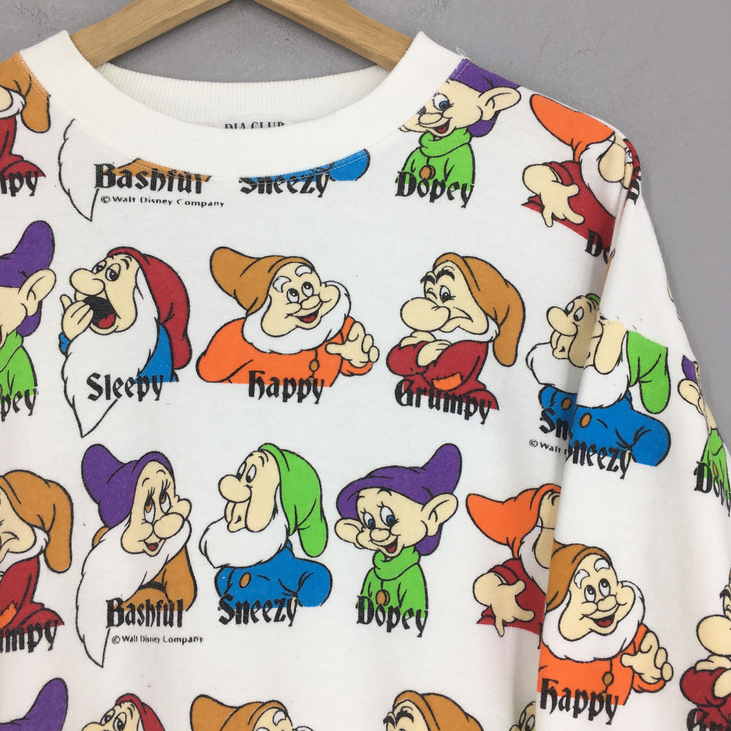 Disney Vintage 90s Grumpy Dopey 7 Dwarf Sweatshirts Medium Size US M / EU 48-50 / 2 - 2 Thumbnail