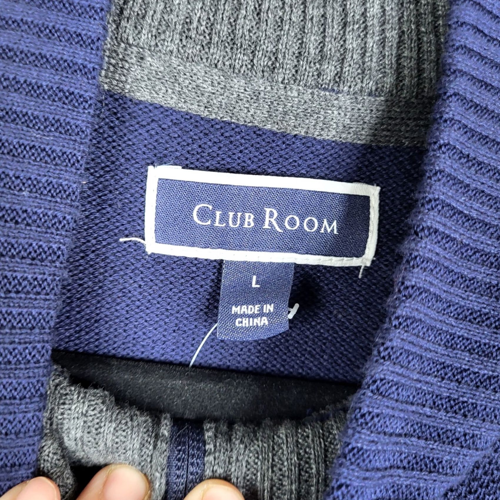 Club Room Club Room Men’s Navy Blue 1/4 Zip Long Sleeve Solid Cotton Sweater L New Size US L / EU 52-54 / 3 - 3 Thumbnail