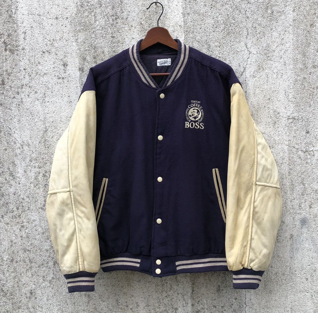 Vintage Vintage Suntory Boss Coffee Wool Varsity Jacket Size US L / EU 52-54 / 3 - 1 Thumbnail