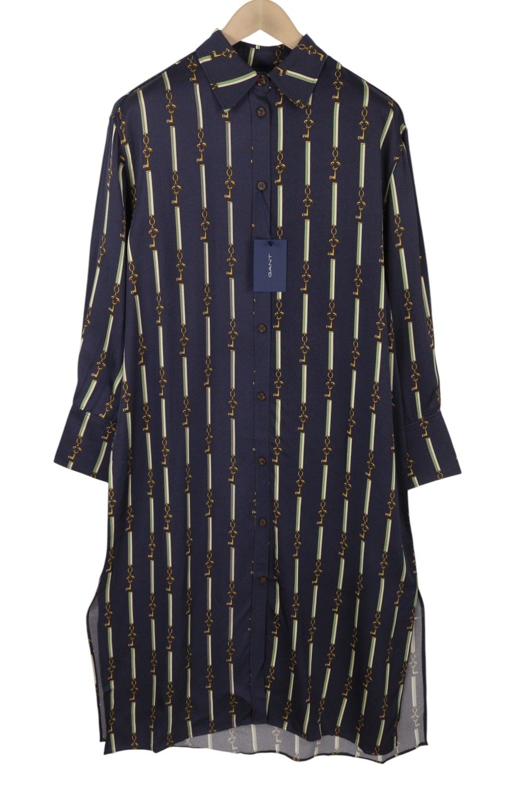 Gant AMERICAN LUXE EU40 Evening Blue Button-Up Dress 87728 Size L / US 10 / IT 46 - 1 Thumbnail