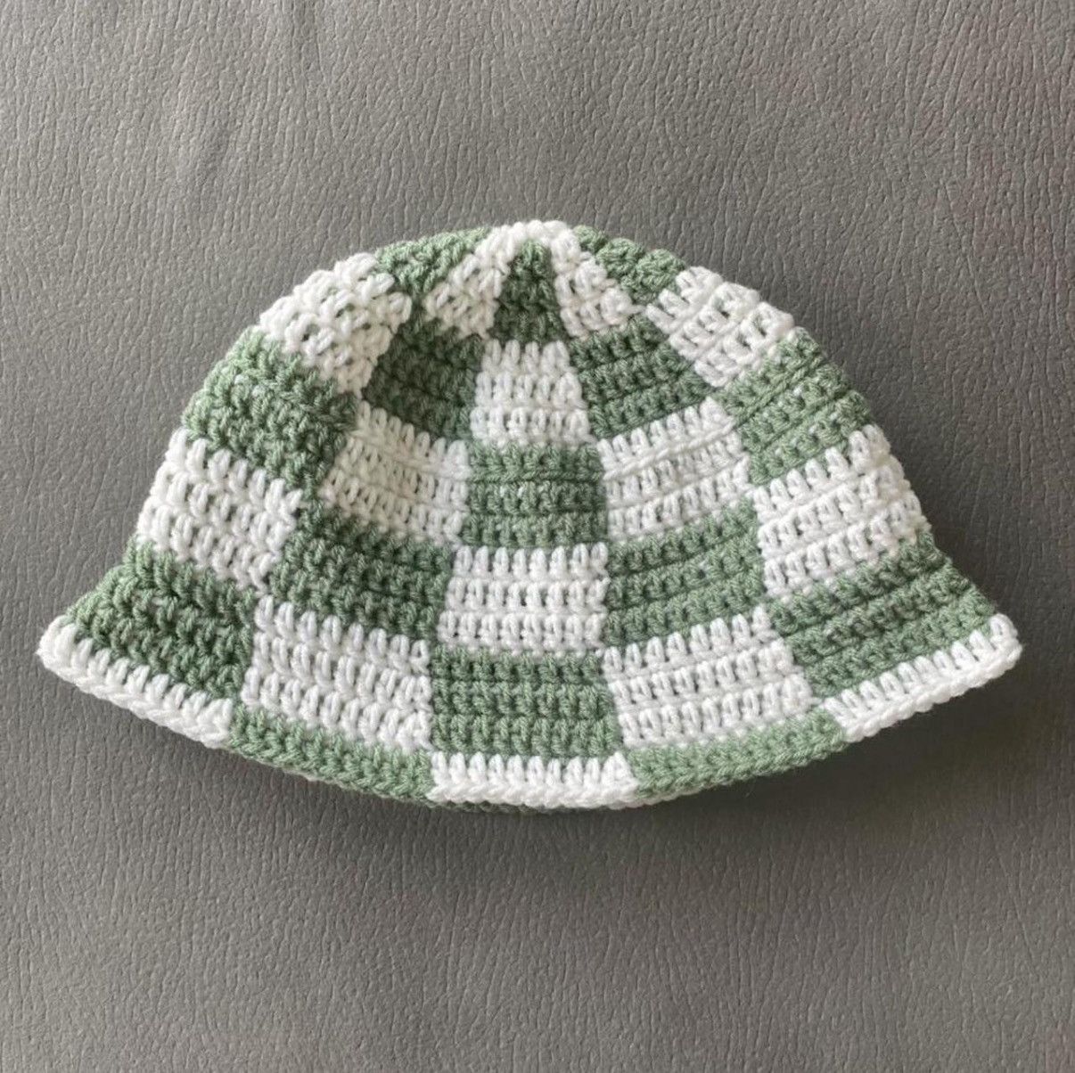 Other Vintage 90s Checkered Crochet Bucket Hat OS Size ONE SIZE - 1 Preview