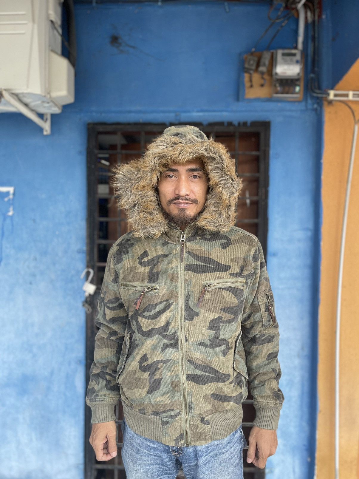 Japanese Brand TRIXY Army Camo Multi Pocket Hoodie Bombers Size US M / EU 48-50 / 2 - 14 Thumbnail