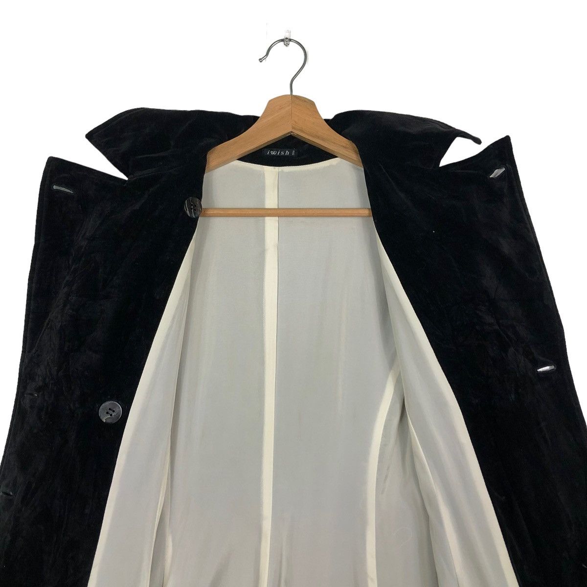 Yohji Yamamoto 🔥Rich Black - Velvet Fly Coats Long Jacket I Wish Y’s Bis Size M / US 6-8 / IT 42-44 - 11 Thumbnail