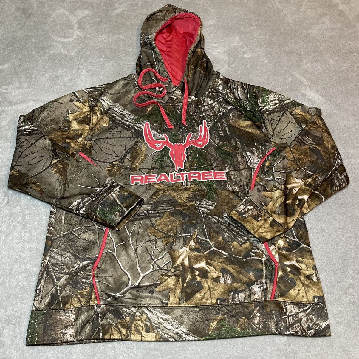 Realtree Realtree Camo Hoodie Men XL Brown Pink Deer Skull Hunting Size US XL / EU 56 / 4 - 3 Thumbnail