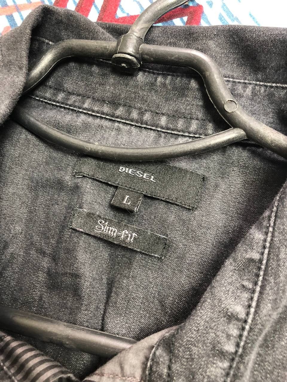 Diesel × Vintage Vintage Diesel Metal Logo Button Up Shirt Y2K Size US L / EU 52-54 / 3 - 2 Thumbnail