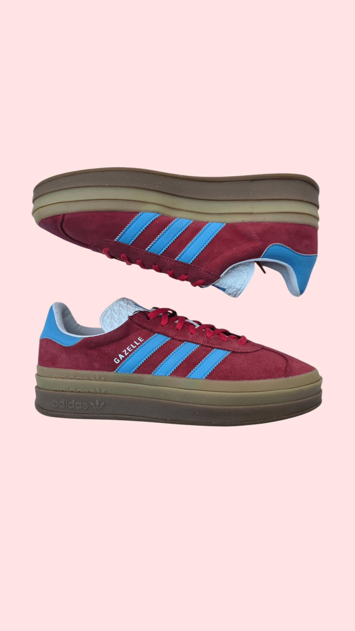 Adidas Adidas Gazelle Platform – Burgundy Suede-FASHIONELLA Size US 10 / IT 40 - 3 Thumbnail