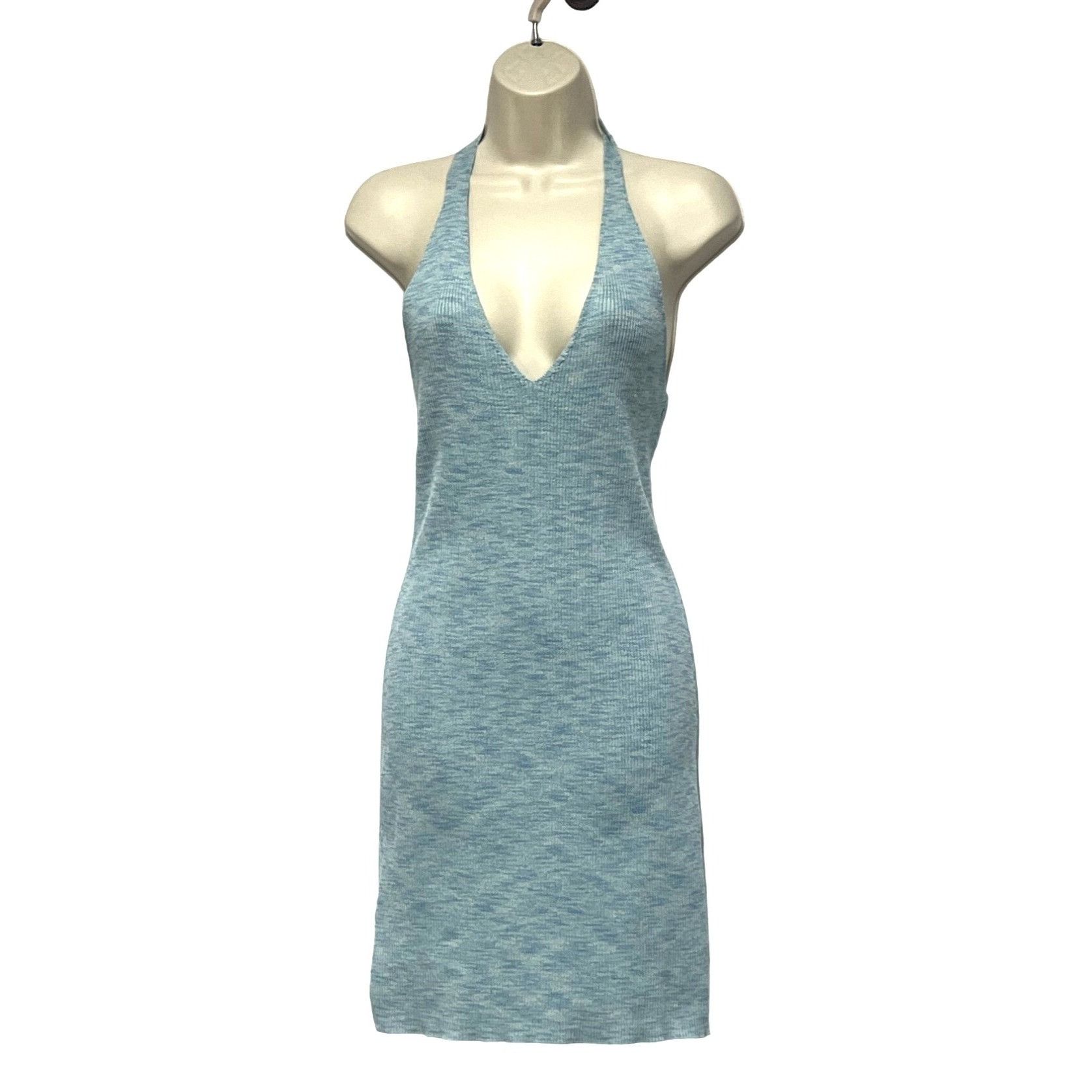 BP. BP Rib Halter Dress In Blue Spring Spacedye, Sz. L Size L / US 10 / IT 46 - 1 Thumbnail