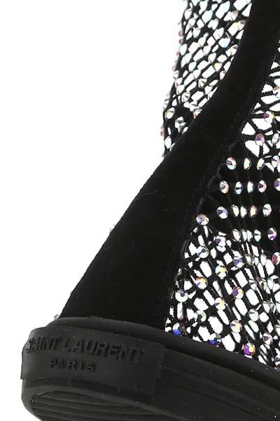 Saint Laurent Paris o1s1wg111024 You Mid-Top Sneakers Mesh Rhinestones in Black Size US 6.5 / IT 36.5 - 4 Thumbnail