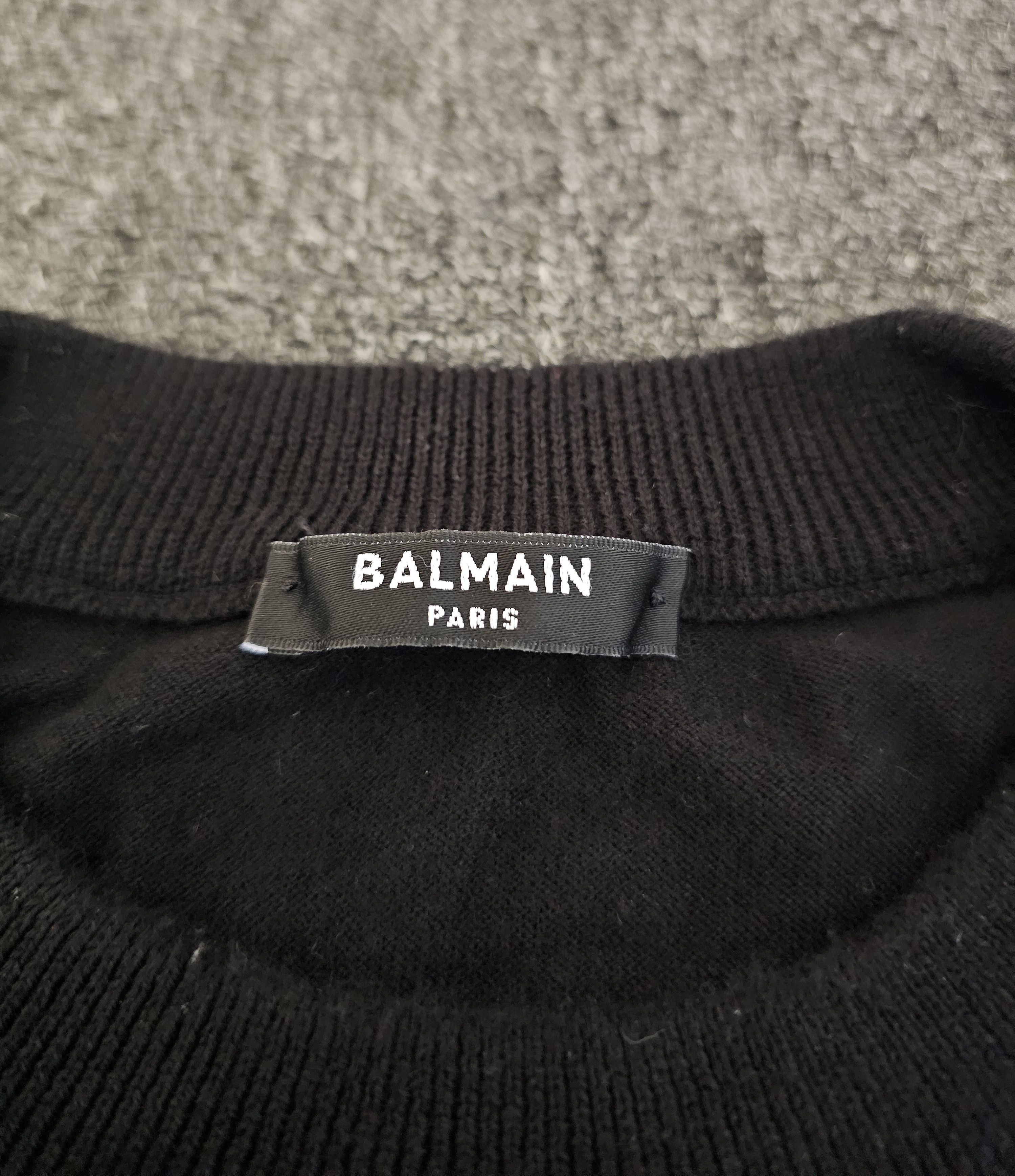 Balmain Balmain Men's Distressed Striped Patchwork Sweater Size L Size US L / EU 52-54 / 3 - 3 Thumbnail