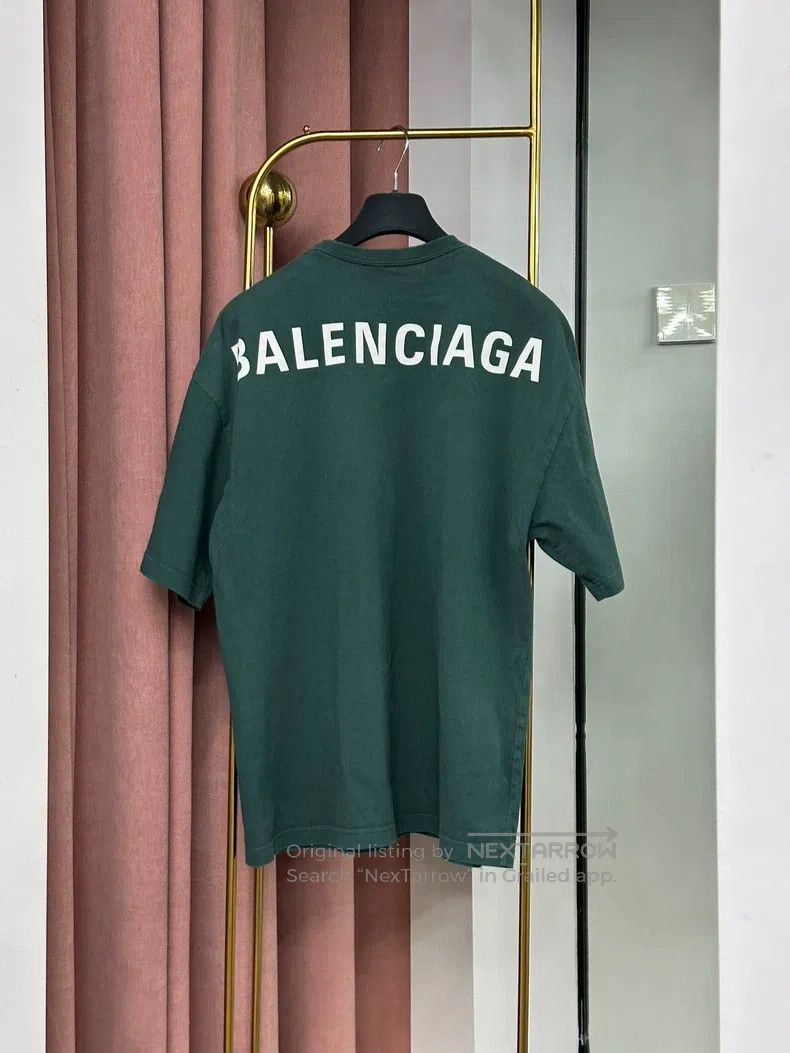 Balenciaga Green back letter logo short sleeve at-shirt to