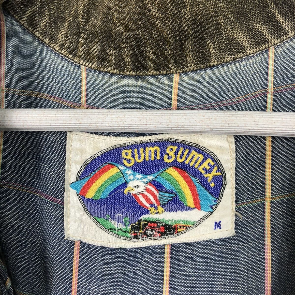 Issey Miyake × Japanese Brand STEAL💥90s GUM GUMEX DENIM RIOT BOMBER JACKET Size US M / EU 48-50 / 2 - 10 Thumbnail