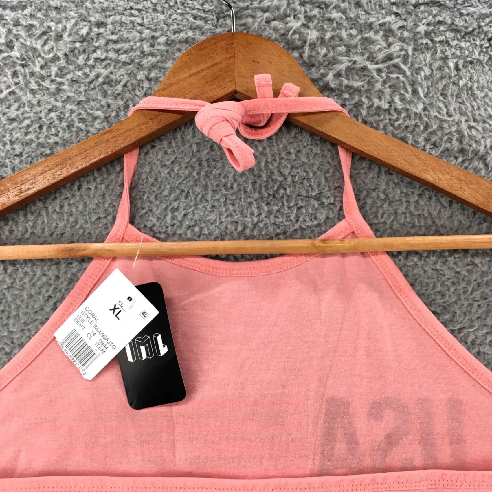 Vintage Isaac Morris USA Flag Halter Crop Top Womens XL Pink Sleeveless Tie Strap NEW Size XL / US 12-14 / IT 48-50 - 7 Thumbnail
