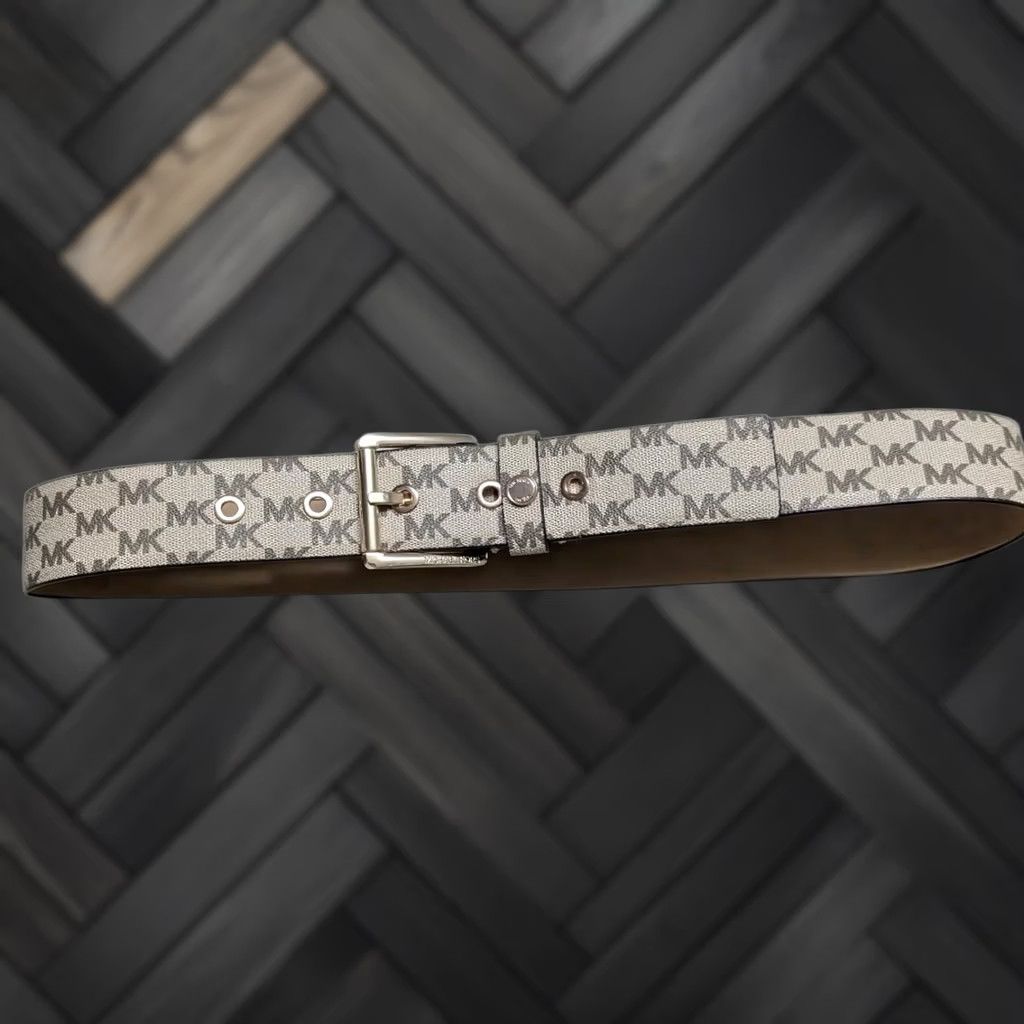 Michael Kors MICHAEL KORS Signature belt 34 tan M Women Belt 34 in Signature Tan Brown 1-5/8" adjustable modern belt Size ONE SIZE - 1 Thumbnail