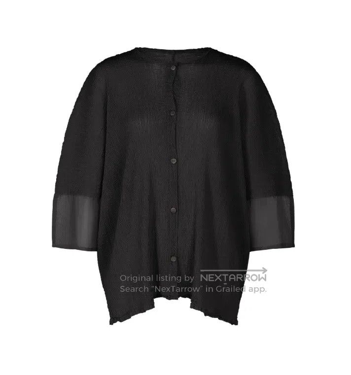 Issey Miyake Issey Miyake size:one size Black Sheer Cardigan Size XXS / US 00 / IT 34 - 1 Thumbnail