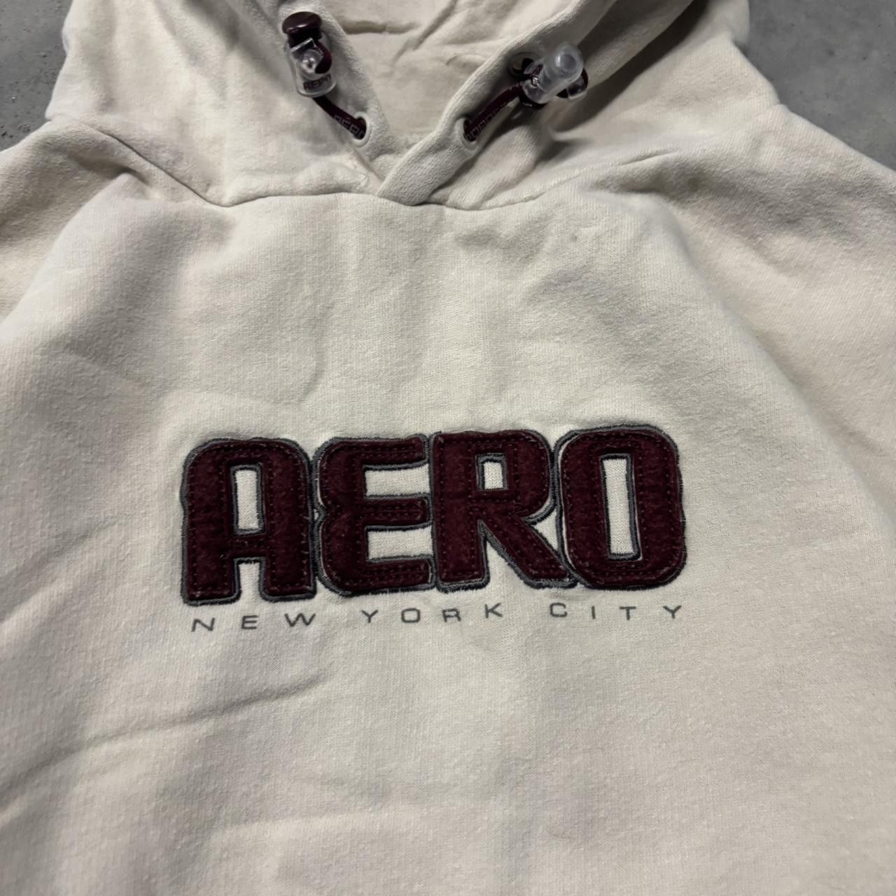 Aeropostale × Vintage Crazy Vintage Y2K/2000s Cream Aeropostale Aero Spellout Streetwear Skater Style Hoodie! Size US XL / EU 56 / 4 - 5 Thumbnail