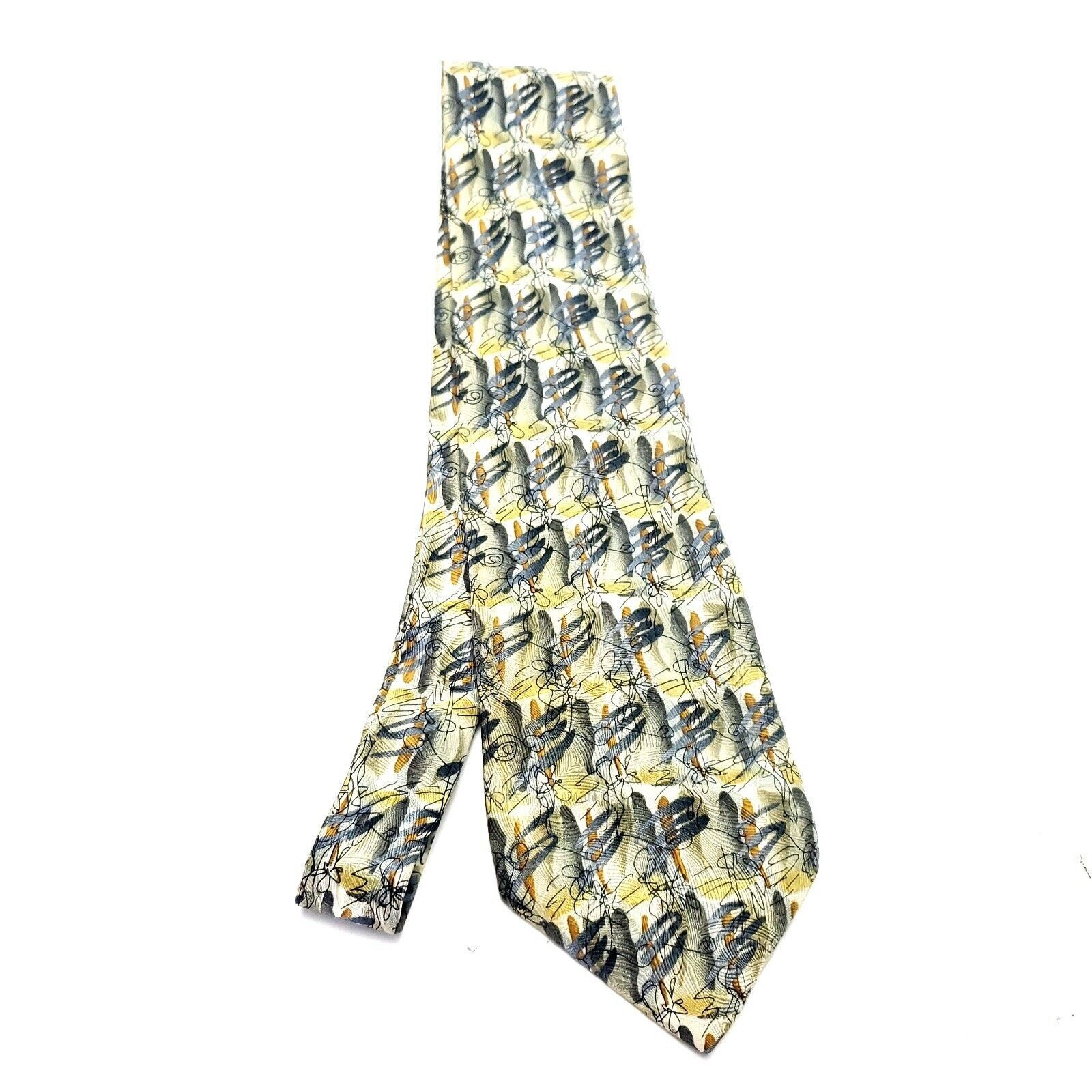 Other J. Garcia Beige Silk Tie Woven Wide Geometric Size ONE SIZE - 6 Thumbnail