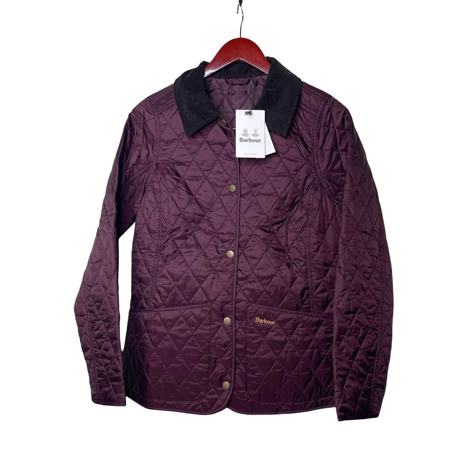 Barbour NWT Barbour Annandale Quilted Diamond Jacket in Burgundy Size S / US 4 / IT 40 - 2 Thumbnail