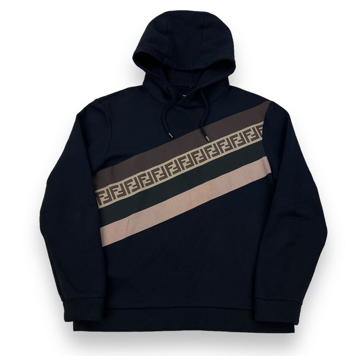 Fendi Fendi Stripe Panelled Black Hoodie Size US S / EU 44-46 / 1 - 2 Thumbnail
