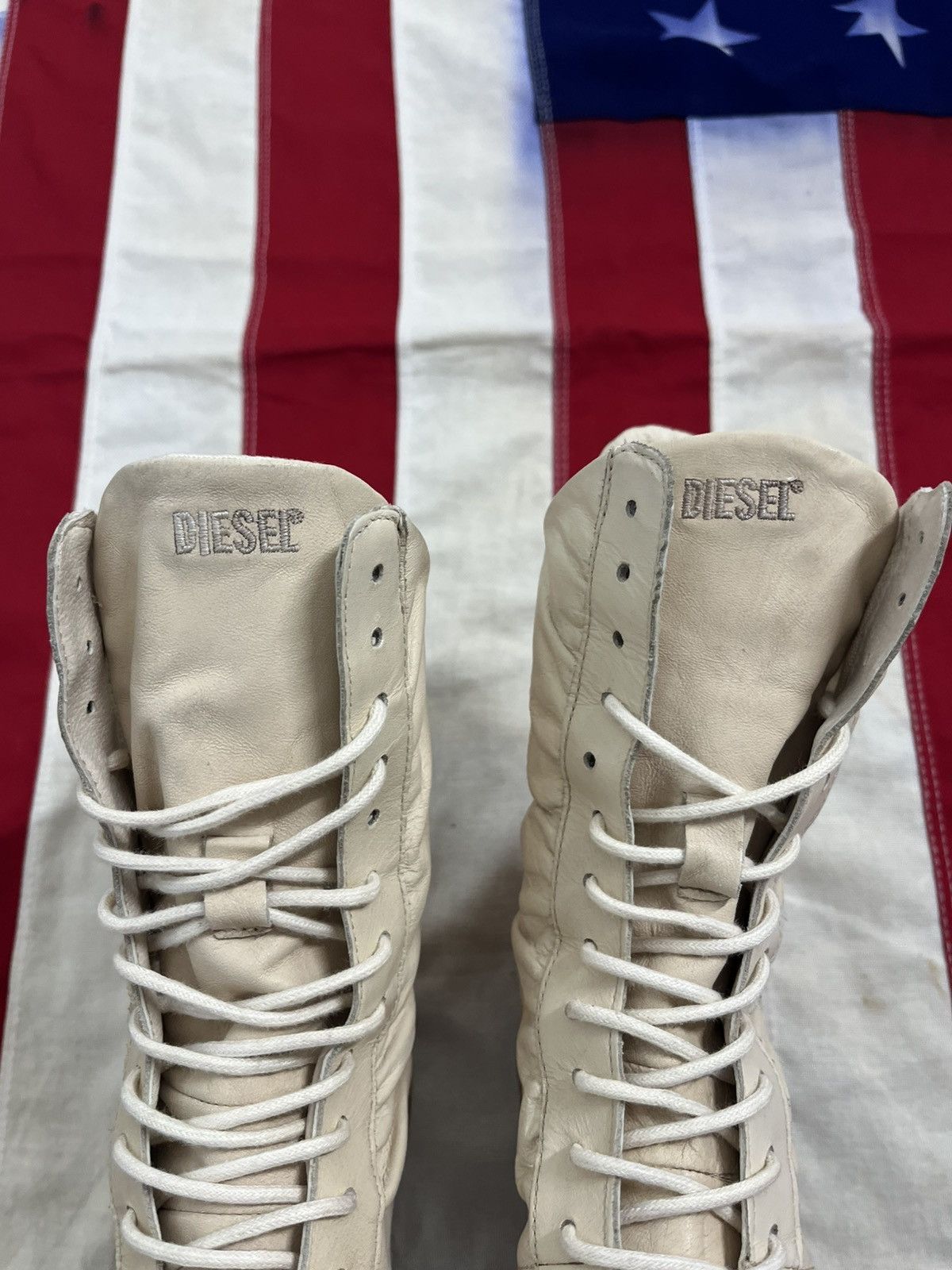 Diesel Archive Diesel wrestling/boxing boots in leather, dark cream Size US 8 / IT 38 - 7 Thumbnail