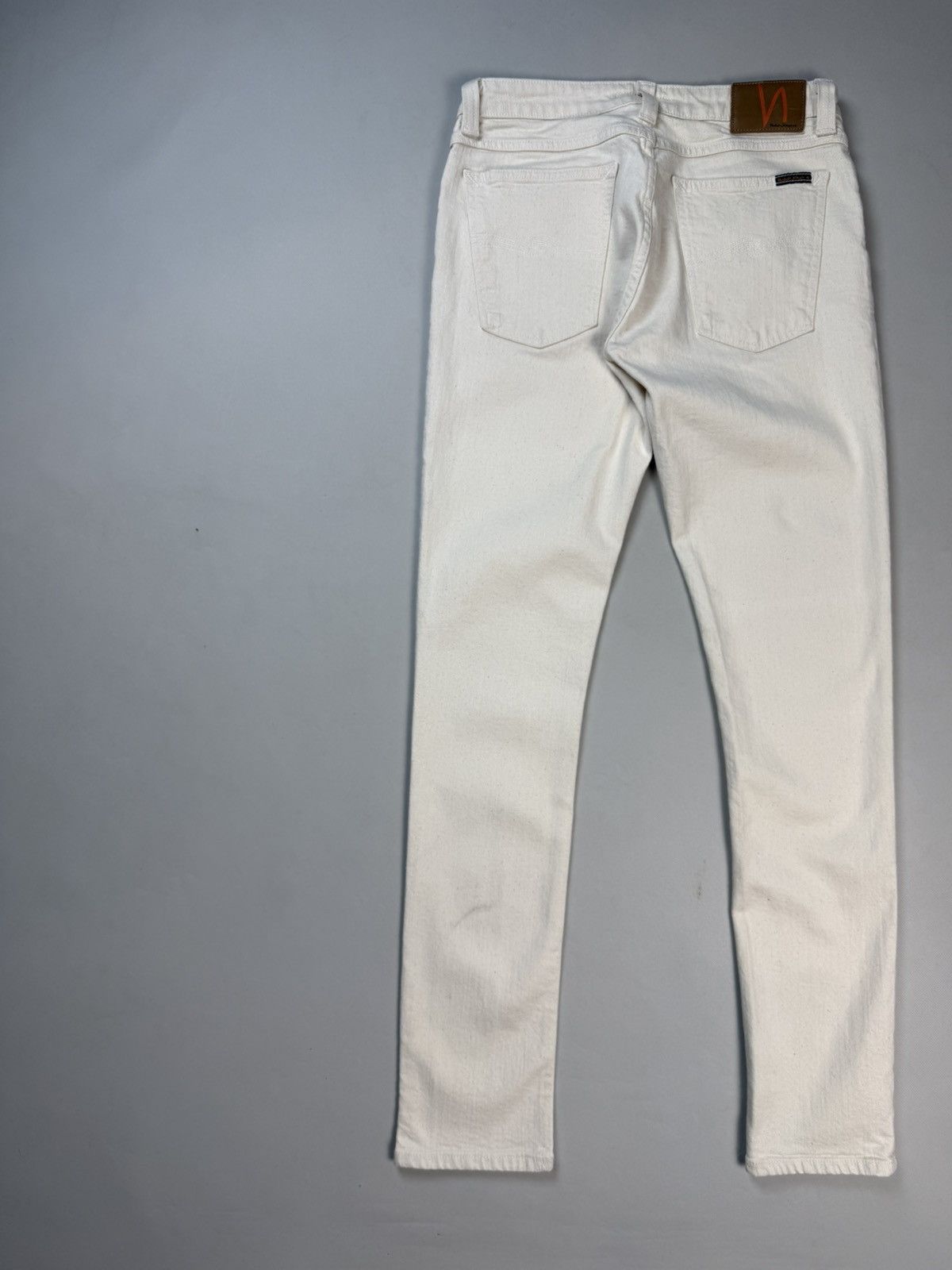 Nudie Jeans Nudie Jeans Co Skinny Lin Ecru Stretch Twill Men’s Jeans Size US 31 - 20 Thumbnail