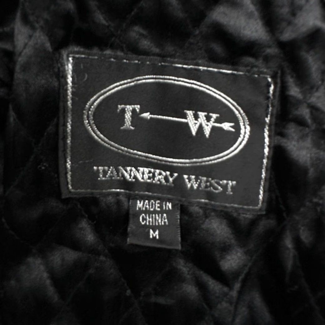 Vintage VINTAGE Tannery West Belted Motorcycle Leather Coat Jacket Womens Medium Quilted Lined Black Womens Jacket Size M / US 6-8 / IT 42-44 - 3 Thumbnail
