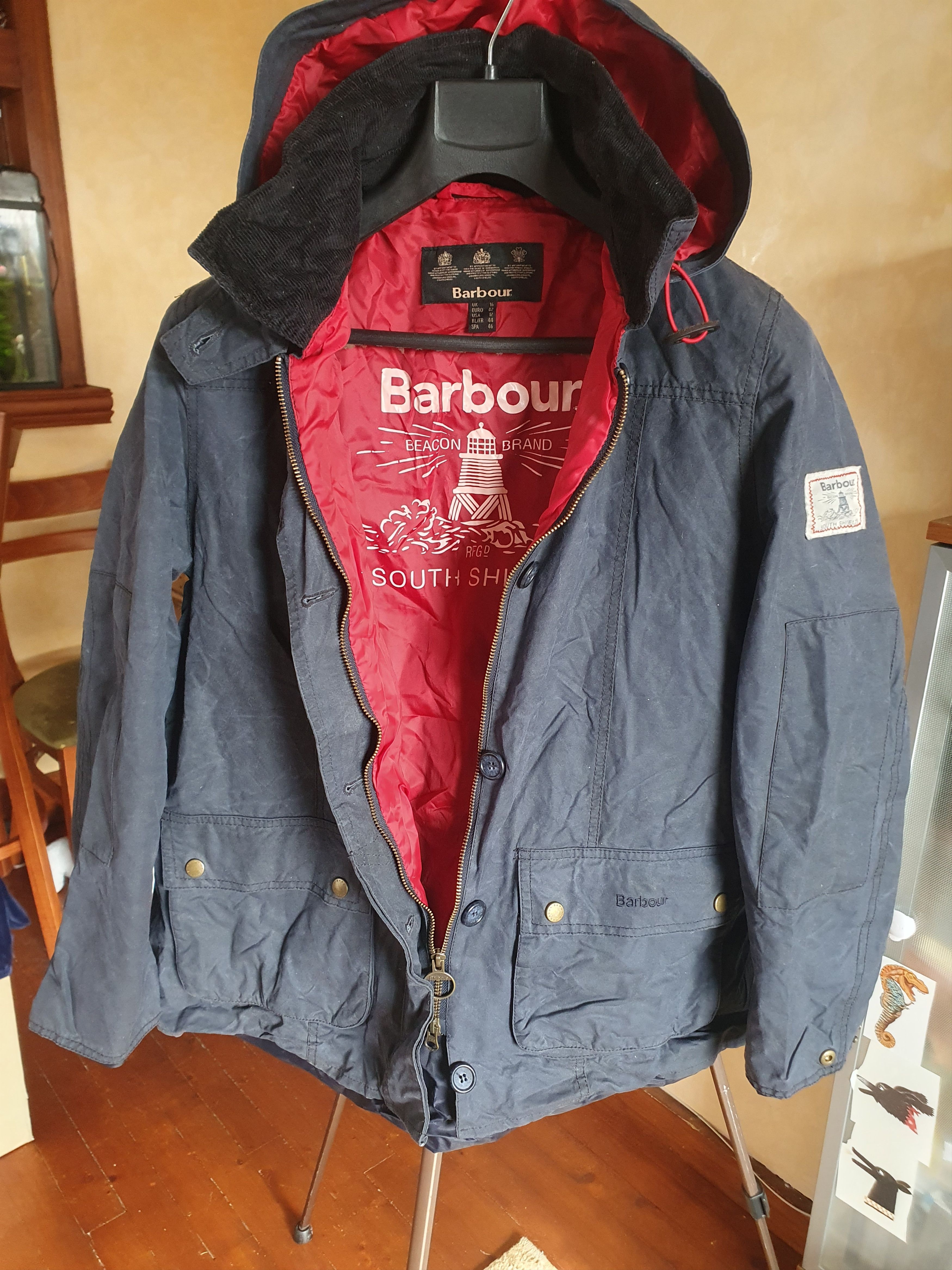 Barbour Barbour Womens Shore Waxed 2013 Jacket LWX0340NY92 Size XL / US 12-14 / IT 48-50 - 1 Thumbnail