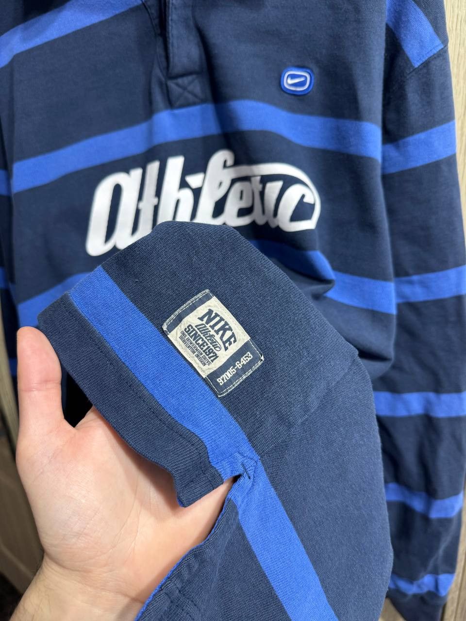 Nike Vintage Nike Athletic Drill Rugby Shirt Long Sleeve Size US XL / EU 56 / 4 - 6 Thumbnail