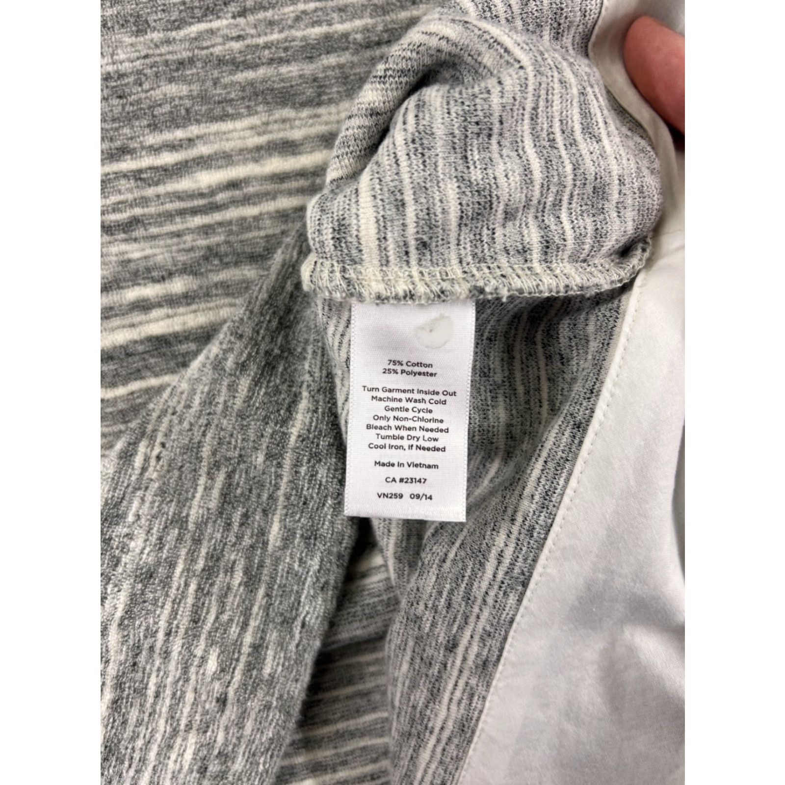 Talbots Talbots Shirt Women Small Gray Striped Long Sleeve Round Neck Casual Cotton Blend Size S / US 4 / IT 40 - 4 Thumbnail