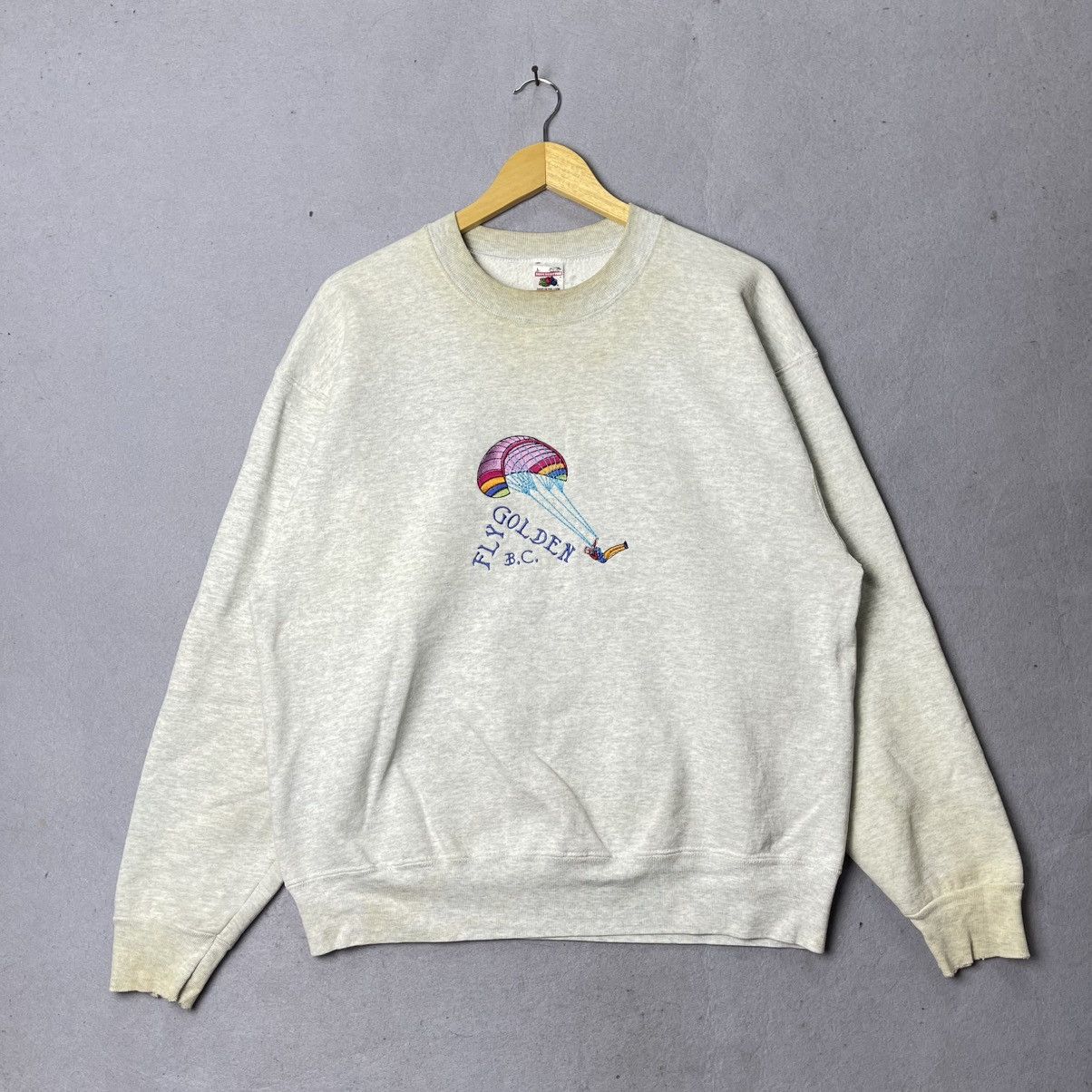 Fruit Of The Loom Vintage 90s Fruit of the Loom “Fly Golden BC” Sweatshirt Size US L / EU 52-54 / 3 - 1 Thumbnail
