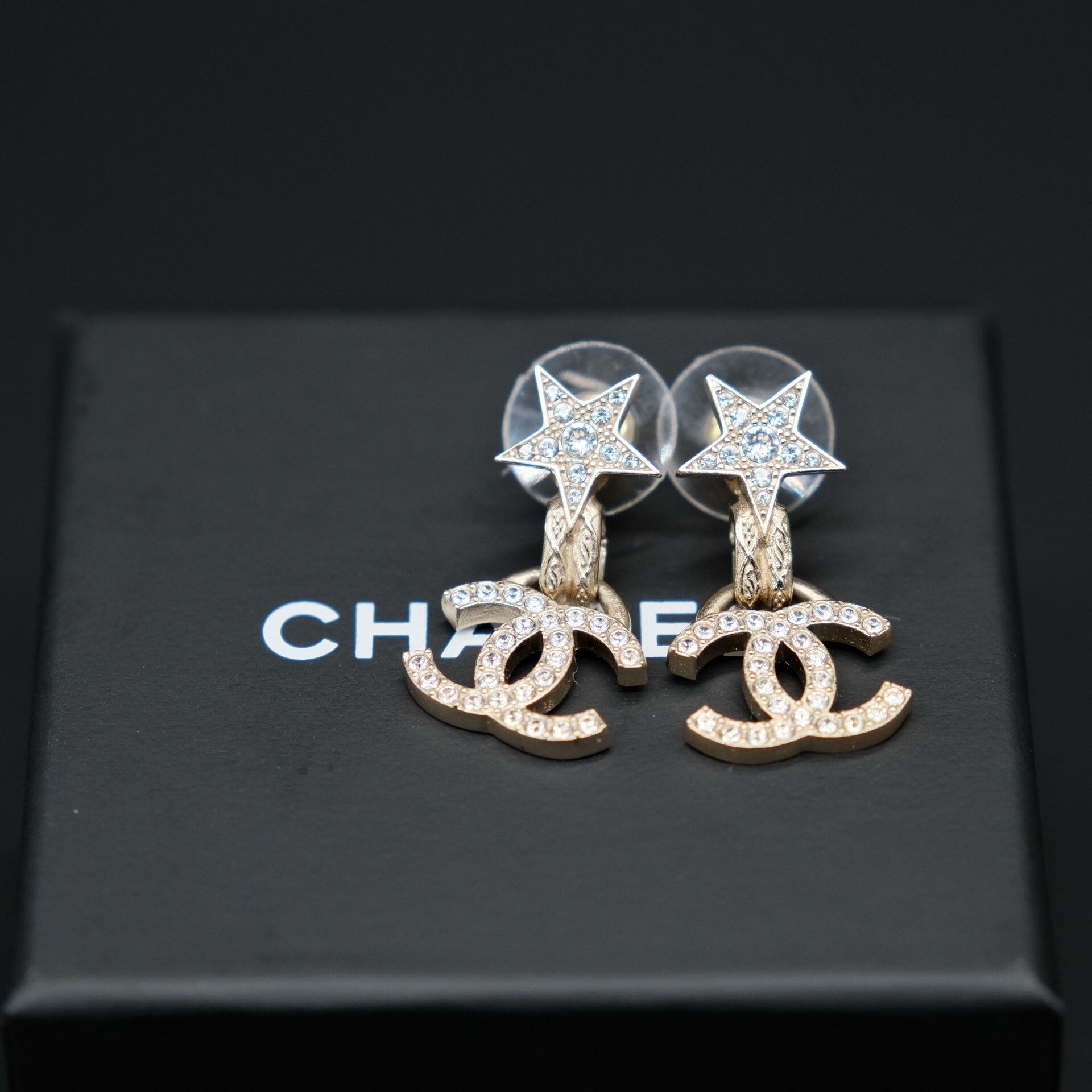 Chanel CHANEL 24B Double C Star Diamond Earrings Size ONE SIZE - 1 Thumbnail
