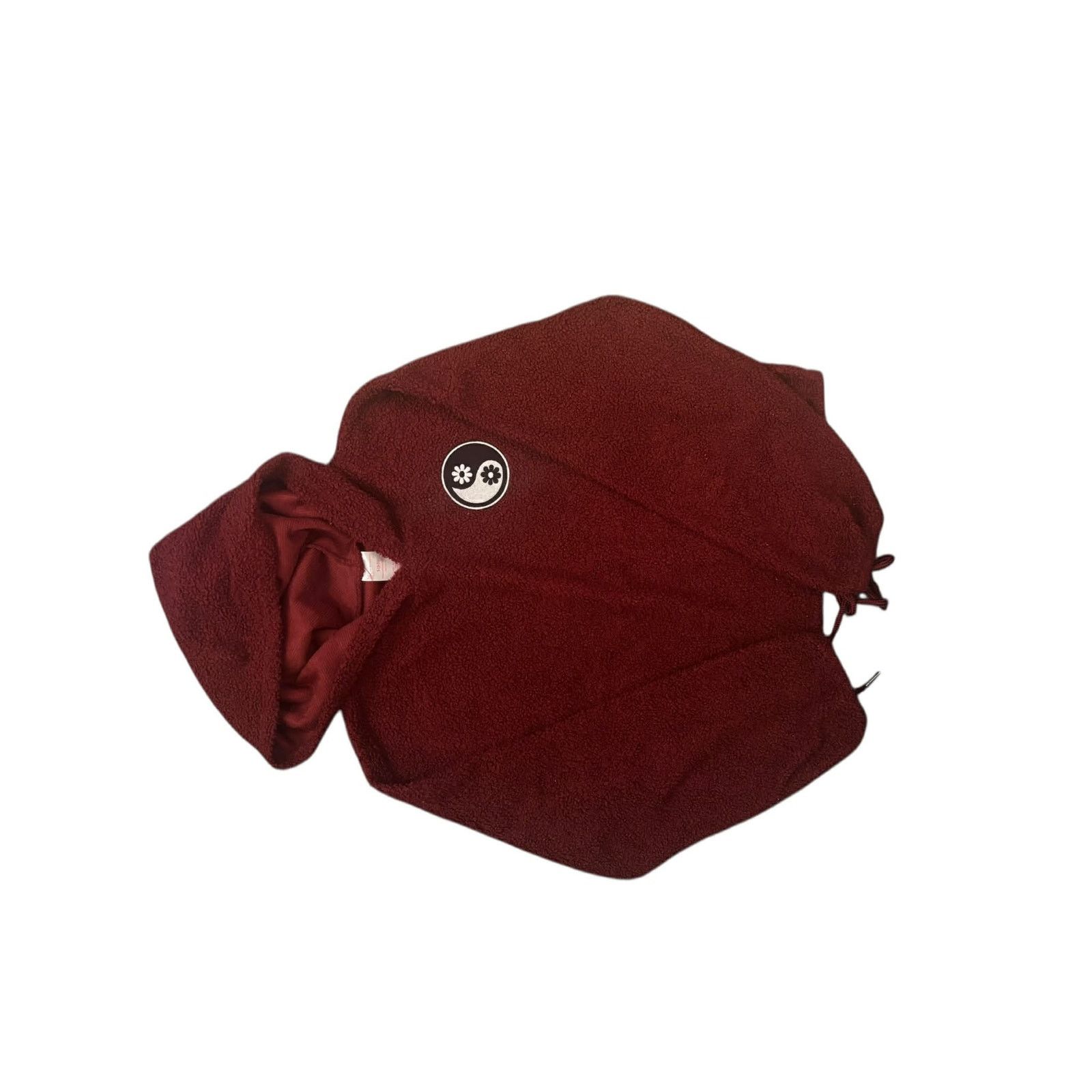 Other Maroon Burgundy Sherpa Hoodie Fleece Zip Sweatshirt Crop SM Size S / US 4 / IT 40 - 3 Thumbnail