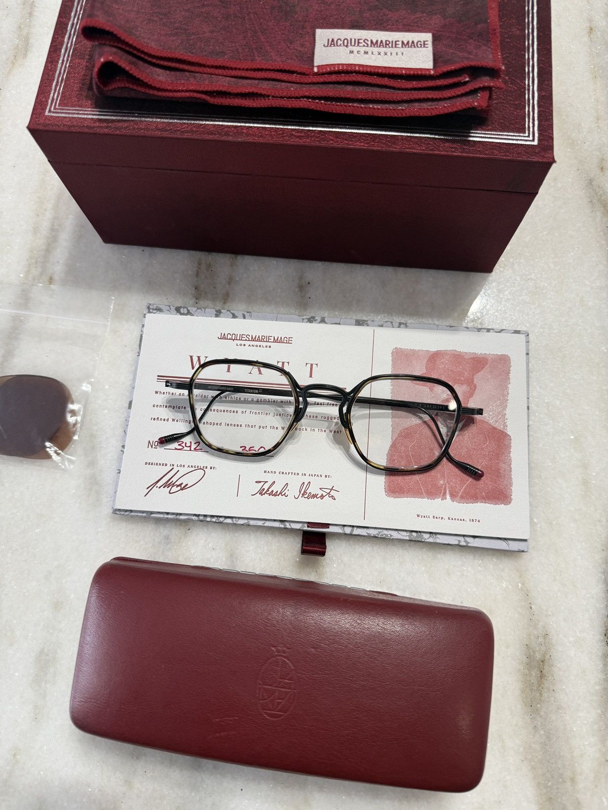 Jacques Marie Mage RARE JMM Wyatt Raven Sunglasses with Full Kit Size ONE SIZE - 1 Thumbnail