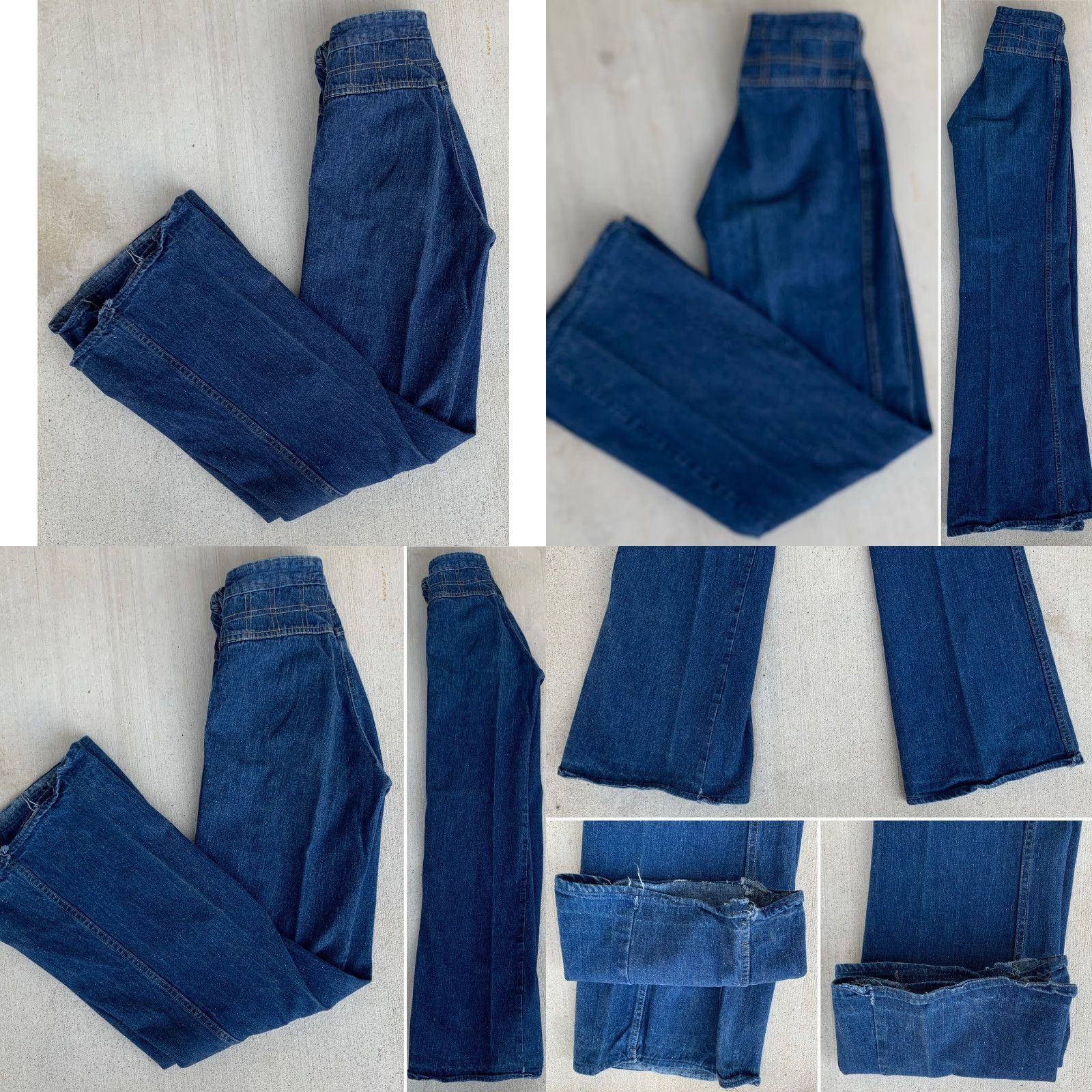 Bell VINTAGE Bell Bottoms Jeans 70s 1970s Talon 42 zipper 28L 26 Waist Blue Denim Hipppy Bell Bottoms Mens Womens Size 28" / US 6 / IT 42 - 8 Thumbnail