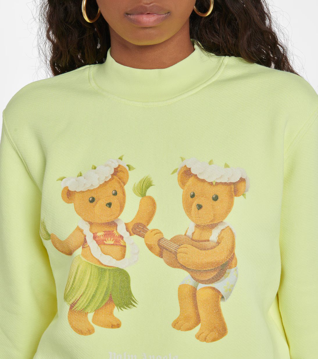 Palm Angels Yellow Dancing Bears Logo Mock Neck Sweatshirt Size US XL / EU 56 / 4 - 3 Thumbnail