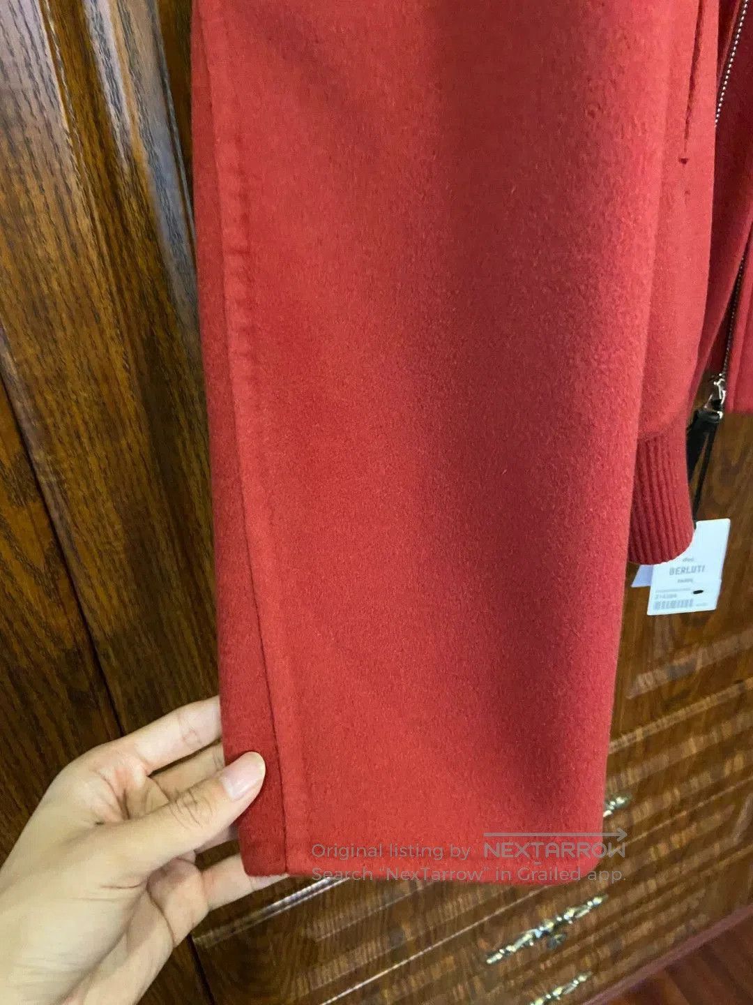 Berluti Red Collared Zip-Up Jacket Size L. Size US L / EU 52-54 / 3 - 6 Thumbnail