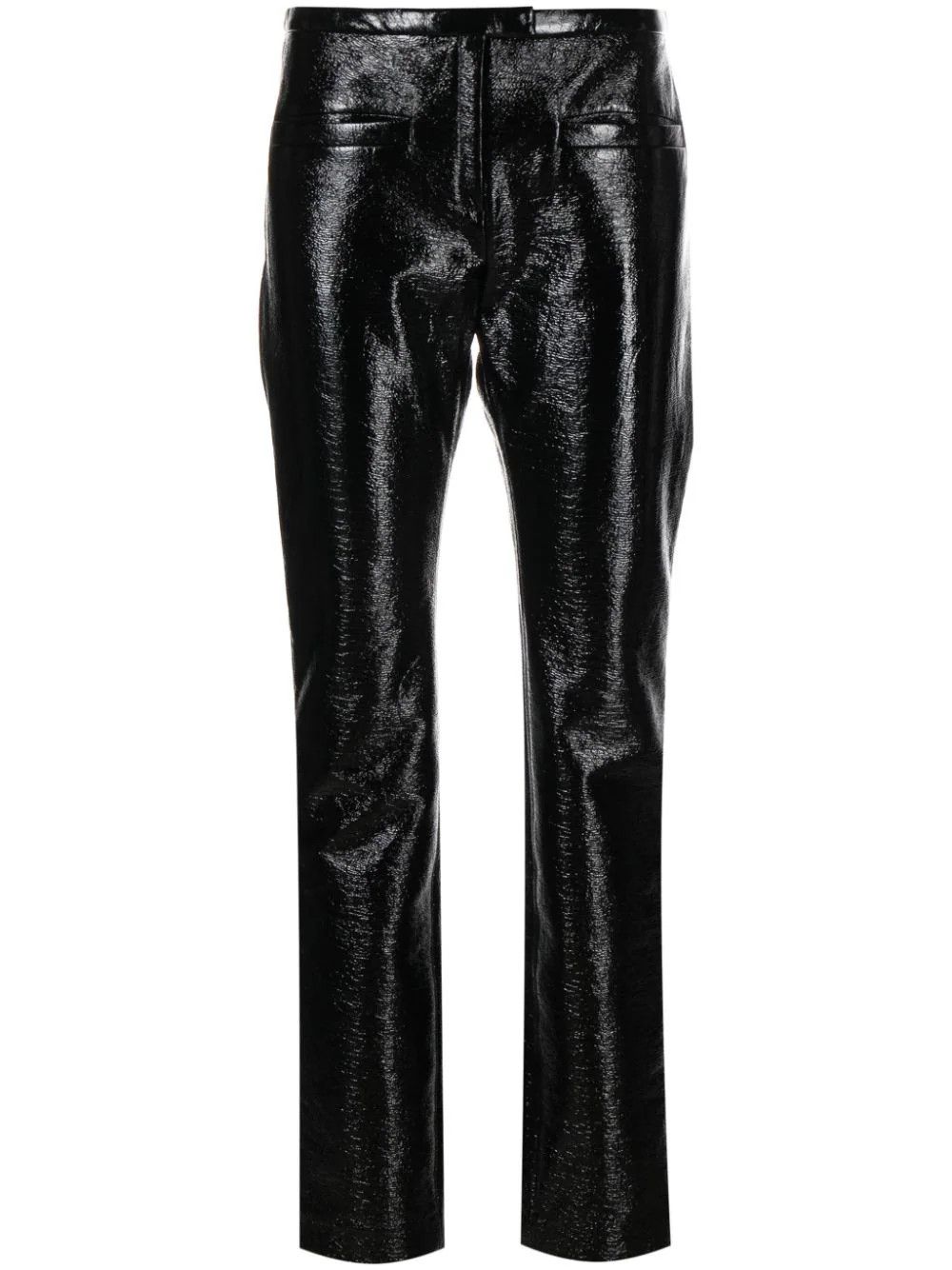 Courreges o1mle0824 Tube Vinyl Trousers in Black Size 26" / US 2 / IT 38 - 1 Thumbnail