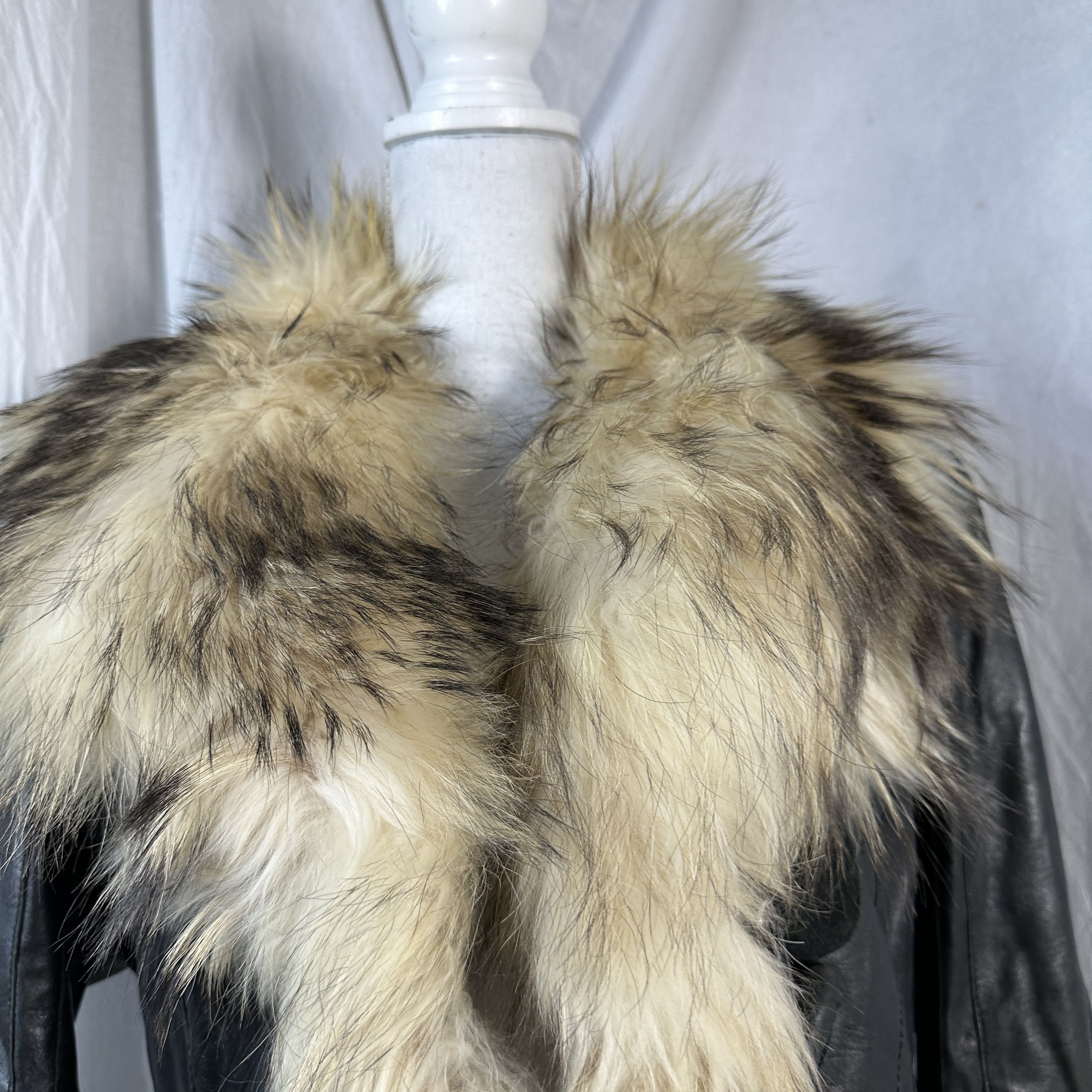 Vintage Vintage Avant Garde Real Leather & Fur Opium 90s Jacket Size M / US 6-8 / IT 42-44 - 3 Thumbnail