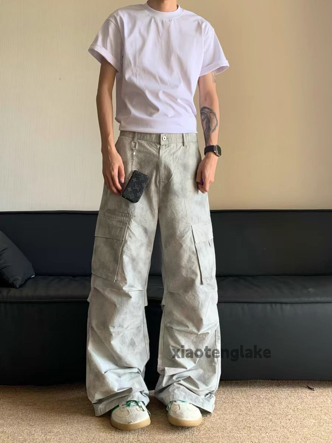 Designer × Japanese Brand × Vintage utility washed faded loose outdoor stain cargo pants Size US 34 / EU 50 - 3 Thumbnail