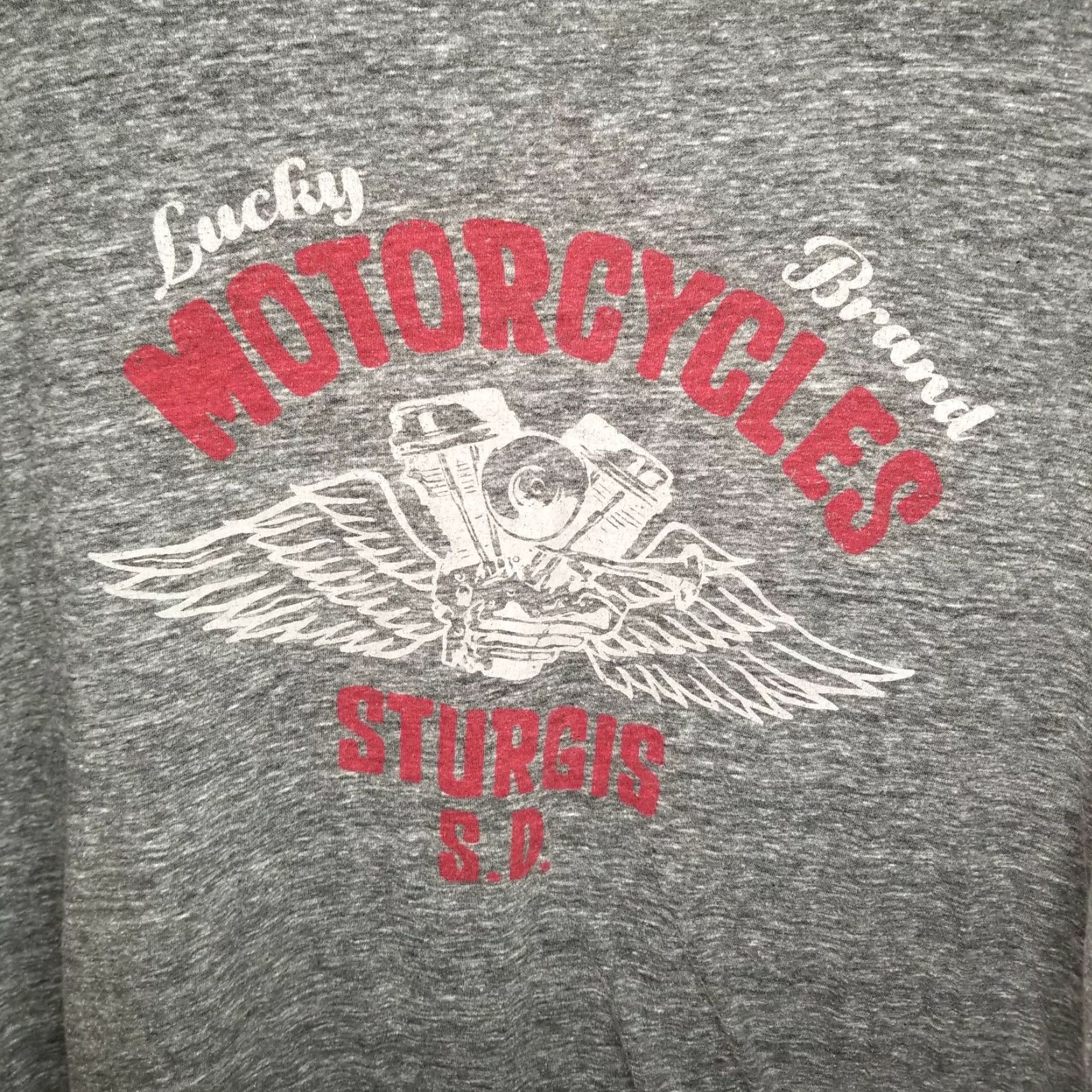 Lucky Brand Lucky Brand T-Shirt Adult XL Gray Motorcycles Sturgis SD Mens Size US XL / EU 56 / 4 - 2 Thumbnail