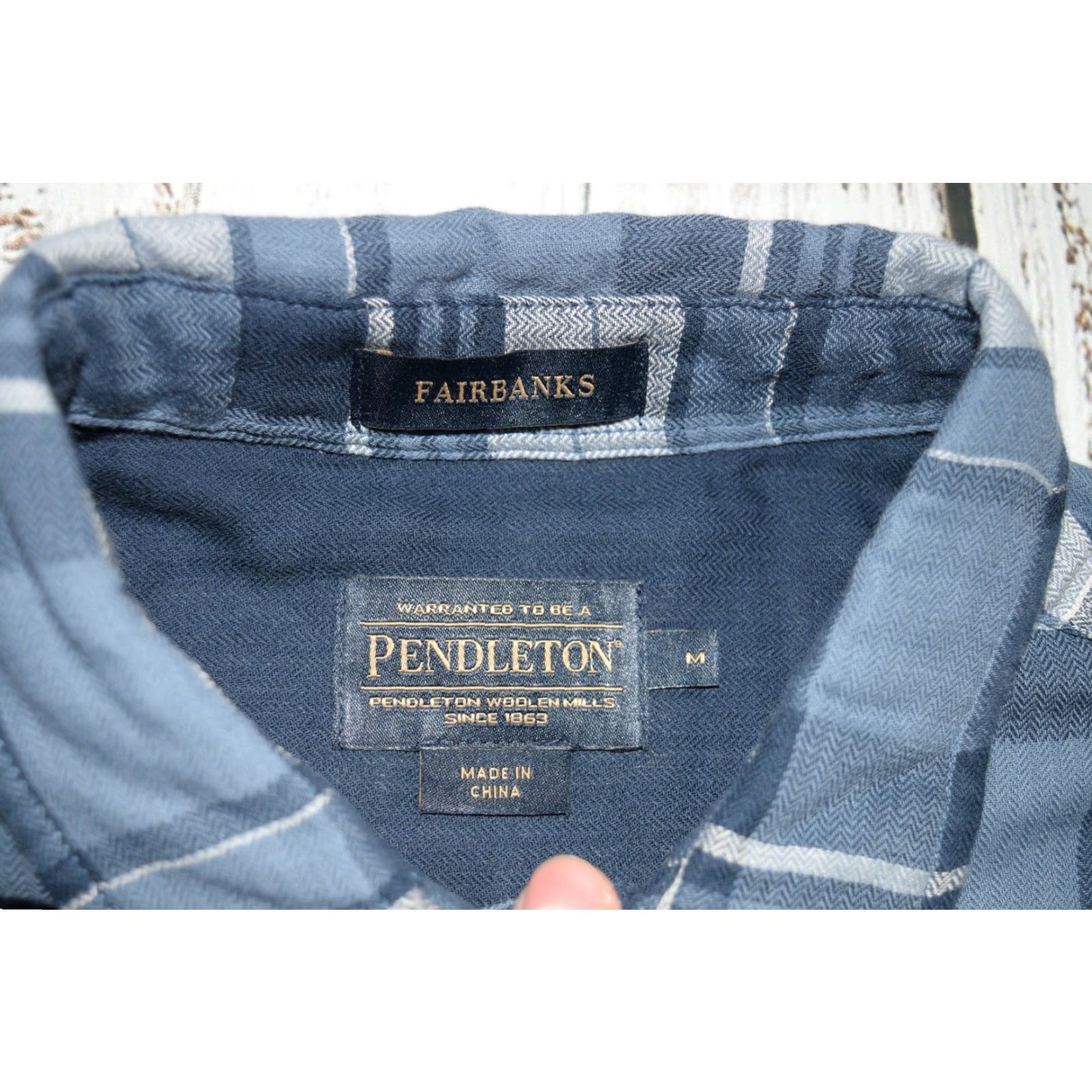 Pendleton Pendleton Shirt Plaid Flannel Blue White Multicolor M Mens Cotton Pocket Button-Up Outdoors Regular Size US M / EU 48-50 / 2 - 6 Thumbnail