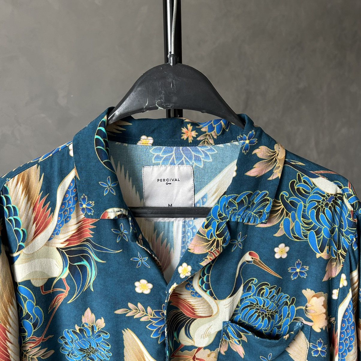 Percival Percival Bird Flowers Pattern Hawaiian Shirt M Size US M / EU 48-50 / 2 - 3 Thumbnail