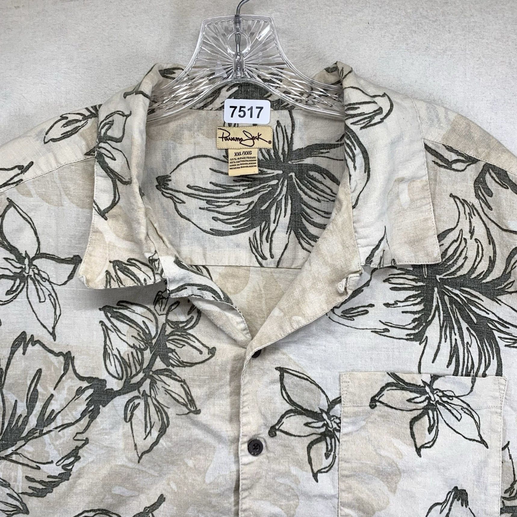 Panama Jack Panama Jack Hawaiian Shirt 2XL Beige Floral Button-Up Short Sleeve Mens 80s 90s Tropical Size US XXL / EU 58 / 5 - 3 Thumbnail