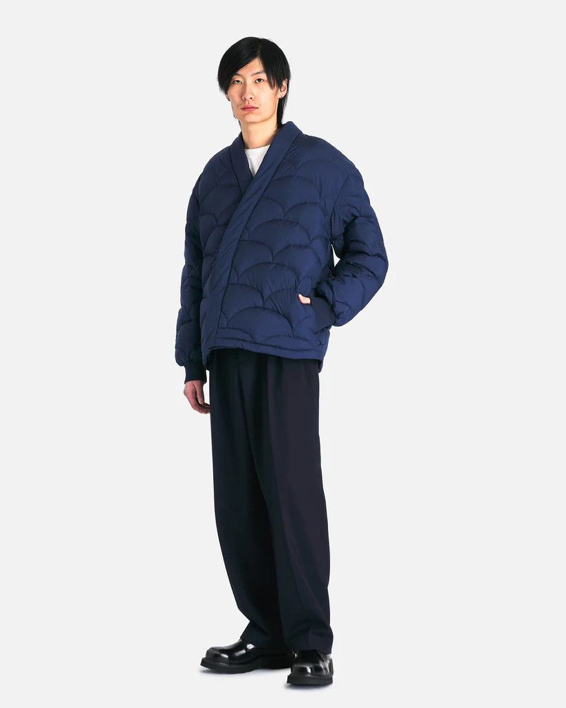 Kenzo o1s1v1r1oon0925 Seigaiha Light Down Kimono in Blue Size US M / EU 48-50 / 2 - 2 Thumbnail