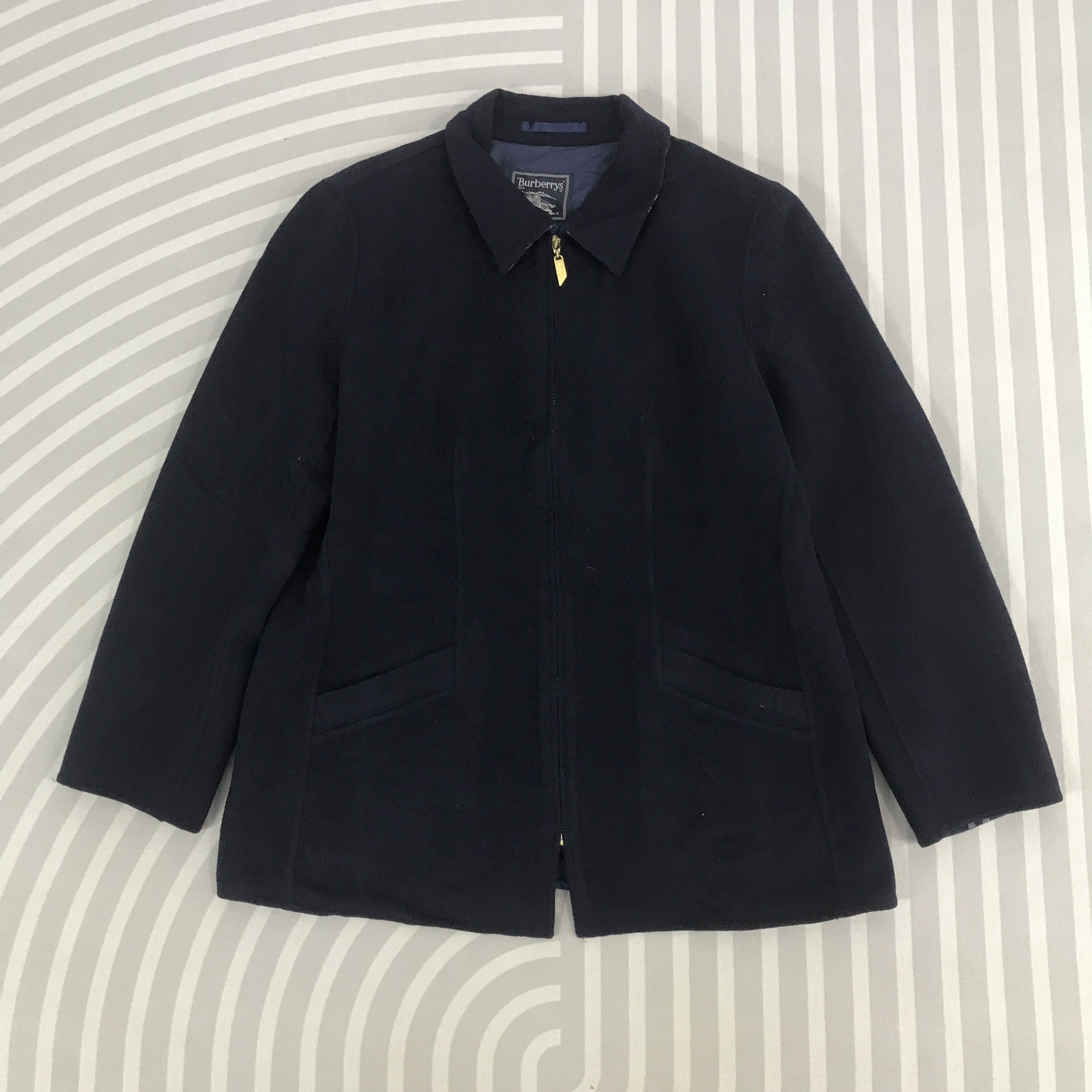 Vintage Burberry Wool zipper Jacket