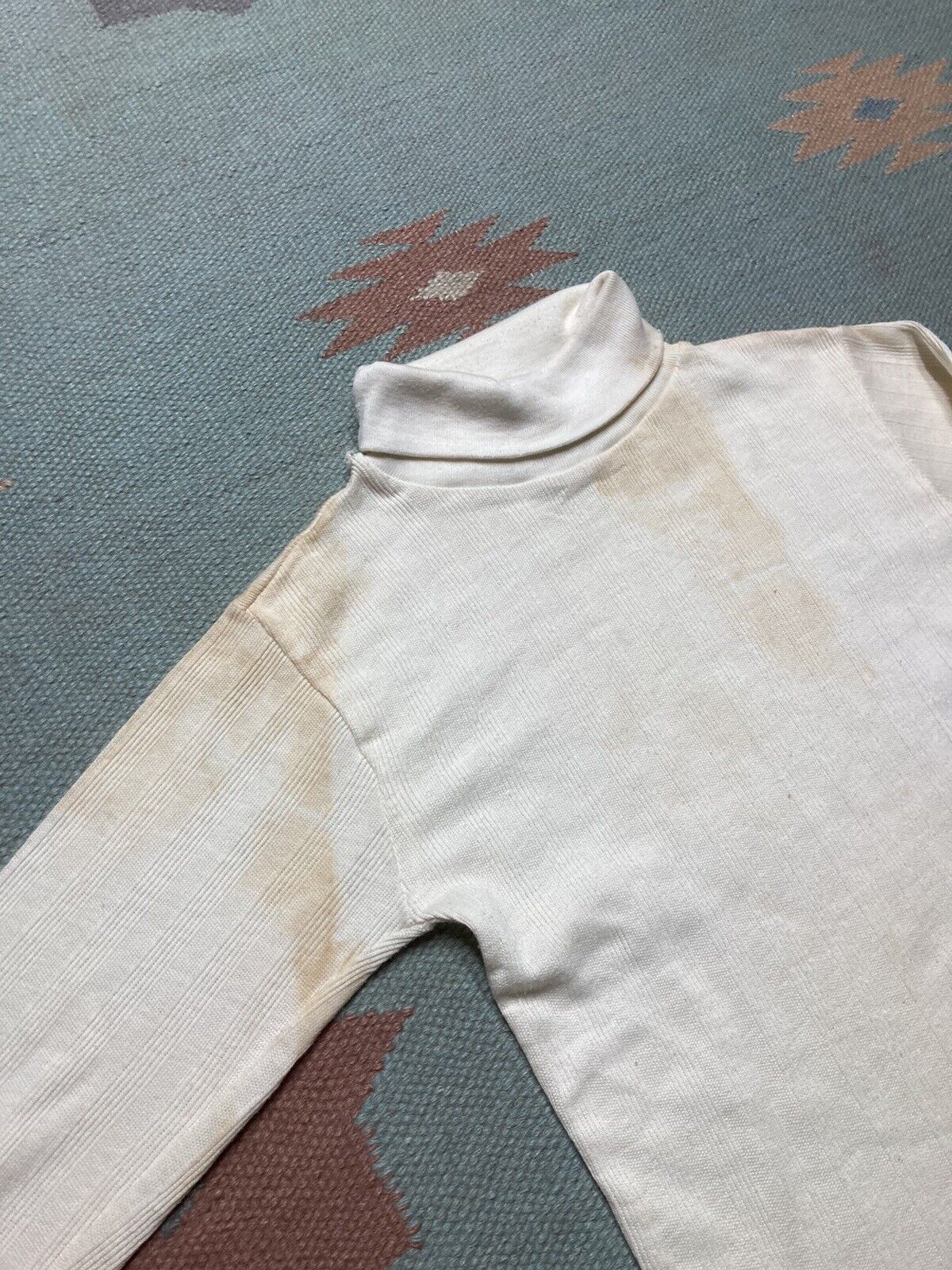 Vintage 70s shirt ribbed turtleneck JCPenney youth kids 12 baby tee Size XS / US 0-2 / IT 36-38 - 4 Thumbnail
